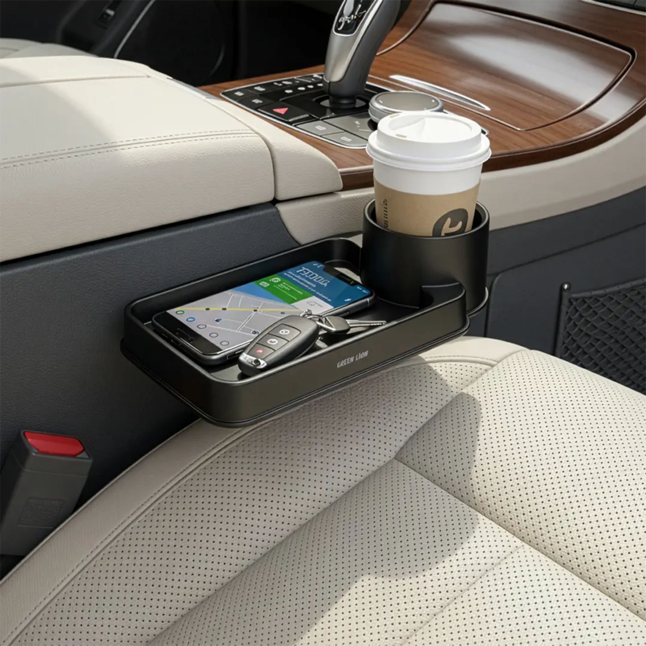 Green Lion Carvox Cup Organizer and Car Storage - Black