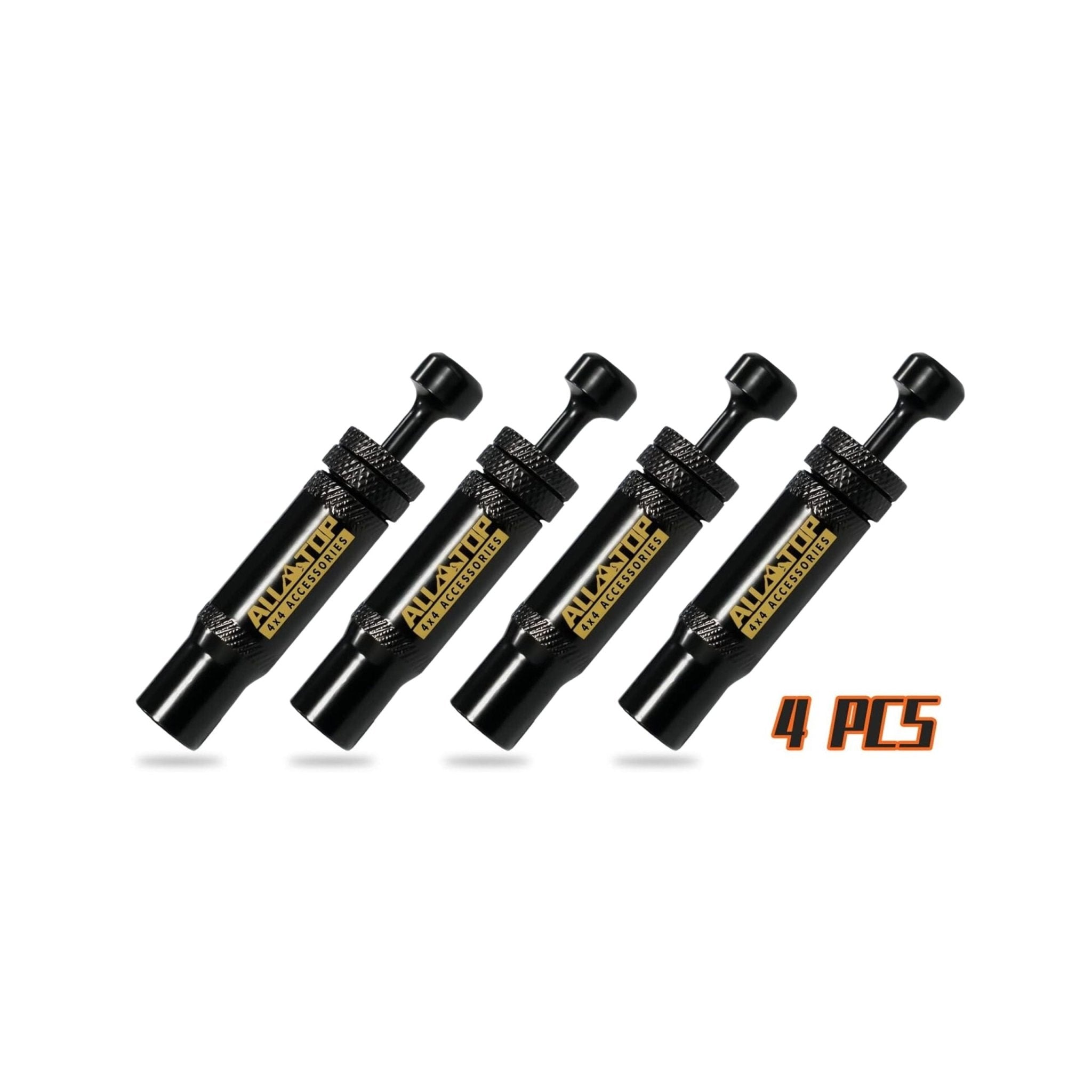 ALL TOP 4x4 Tire Deflator Valve 4PCS - Black