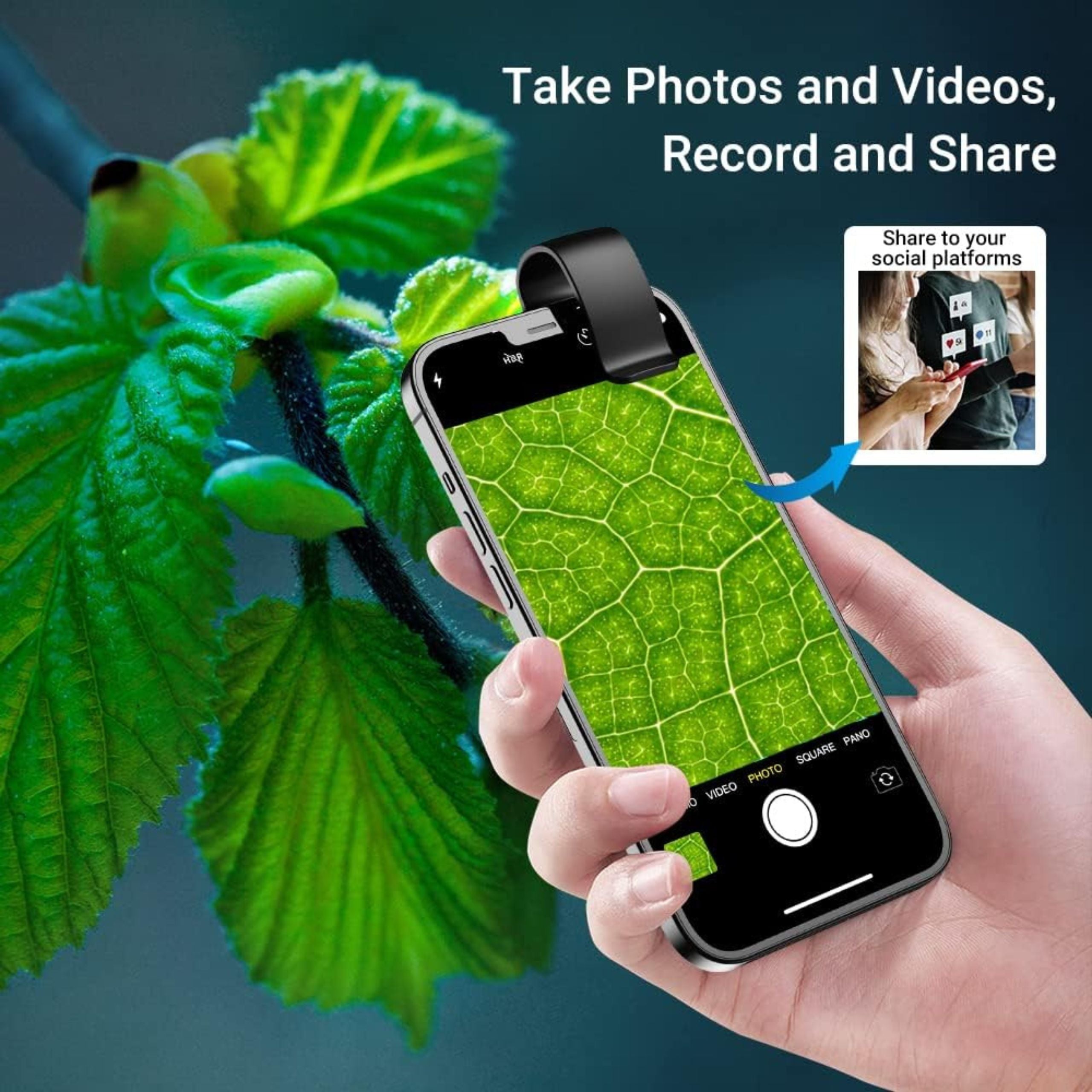 APEXEL 200X Smartphone Microscope Lens With CPL - Black