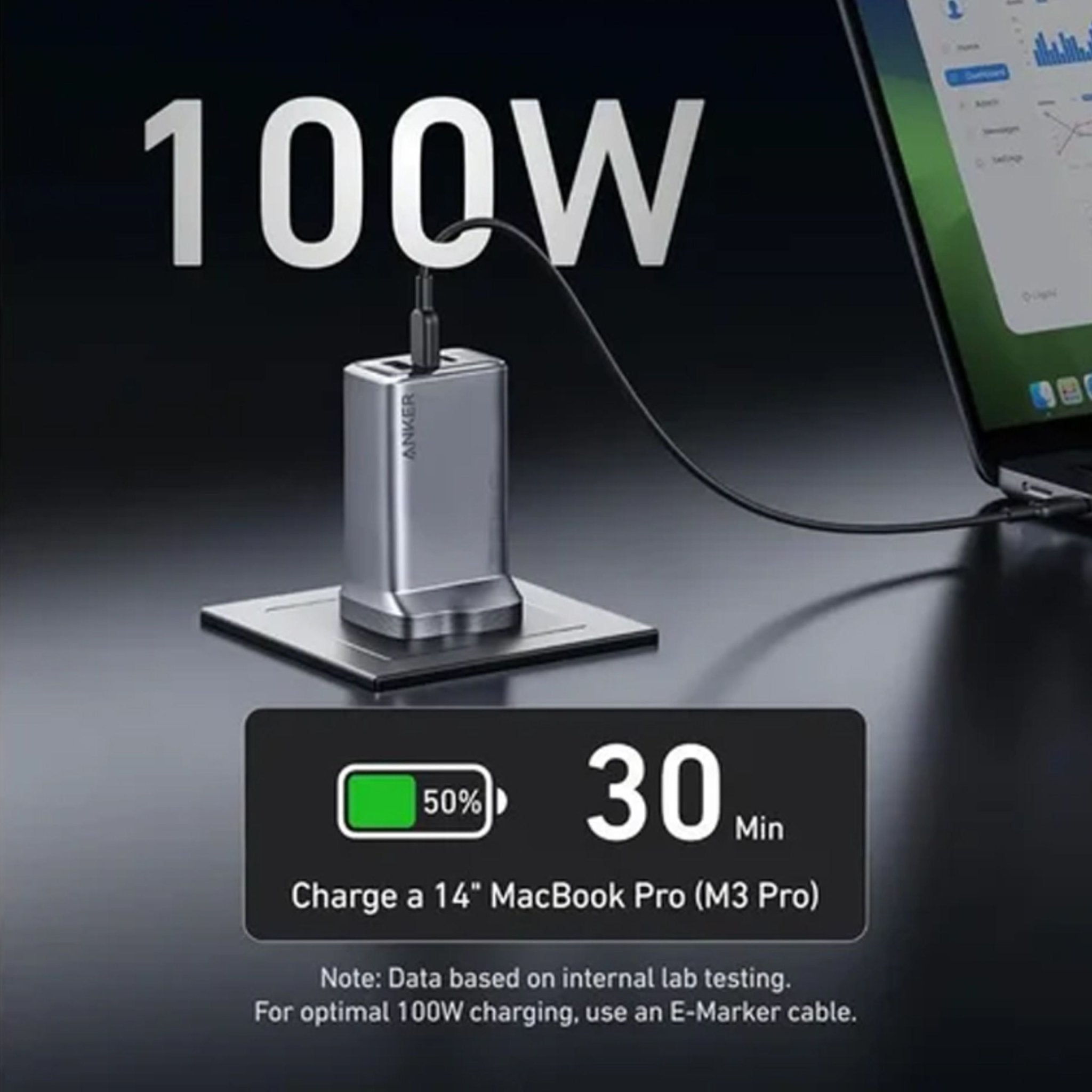 Anker 100W GaN Prime Portable Wall Charger – Black