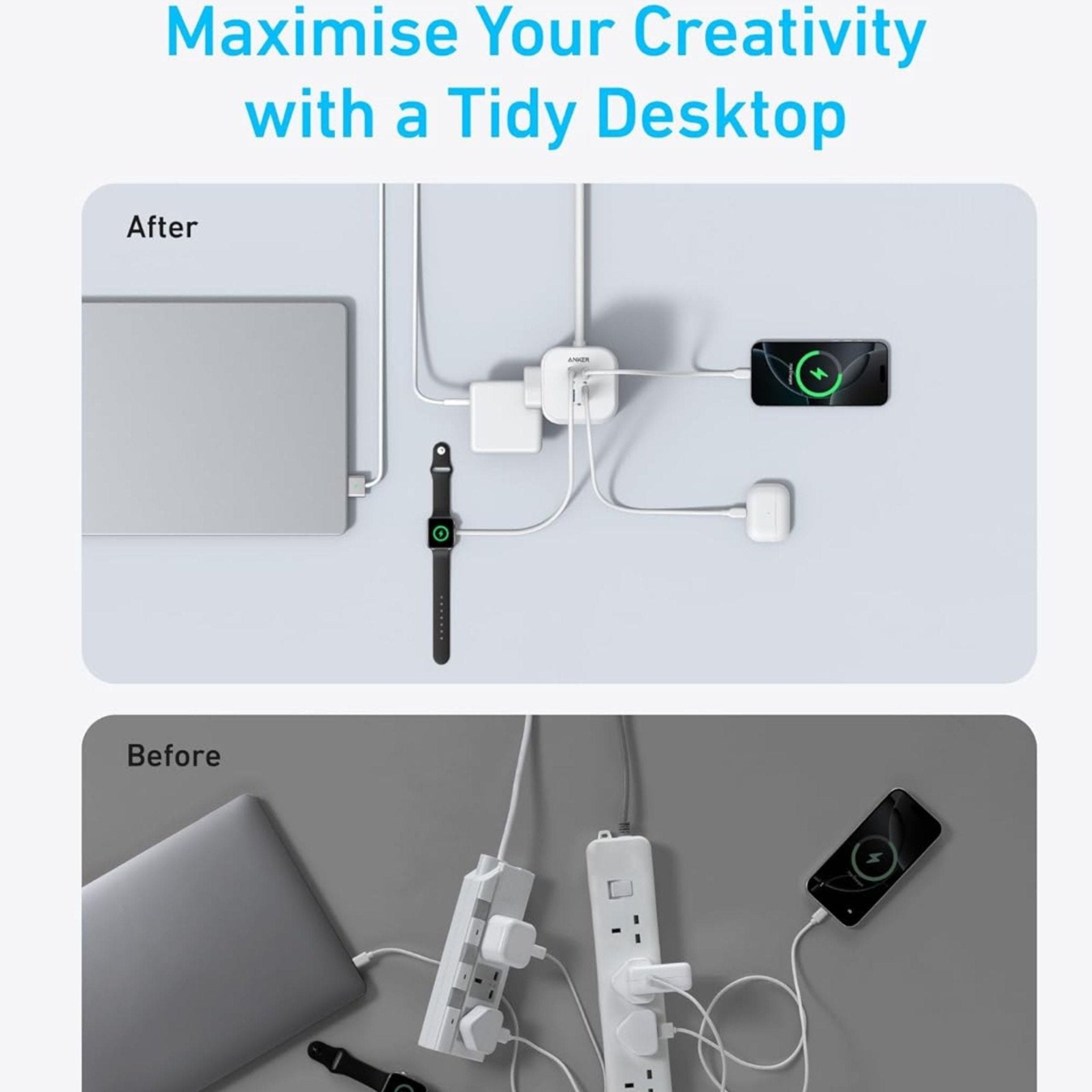 Anker 20W USB C Fast Charging Power Strip - Black