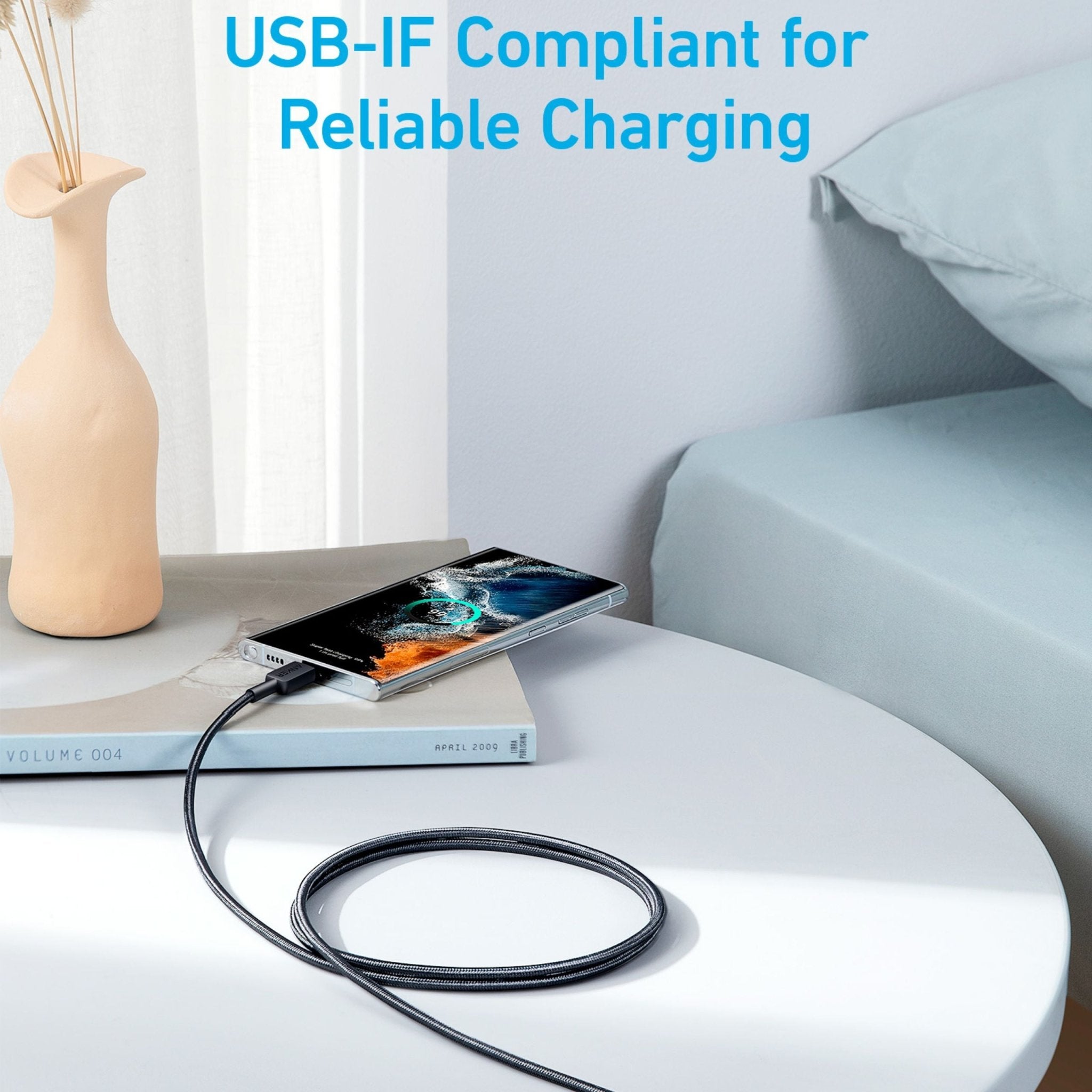 Anker 322 USB-C to USB-C Cable Braided 3ft(0.9m) - Black