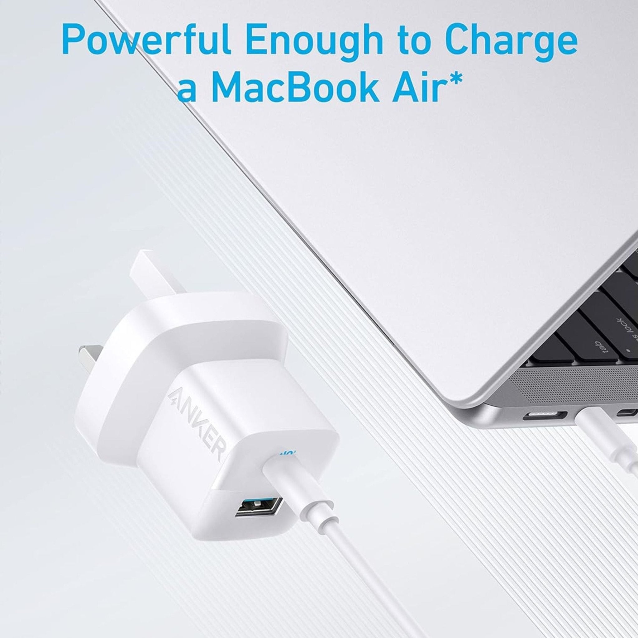 Anker 323 Charger with 33W USB C to Lightning Cable 1m - White