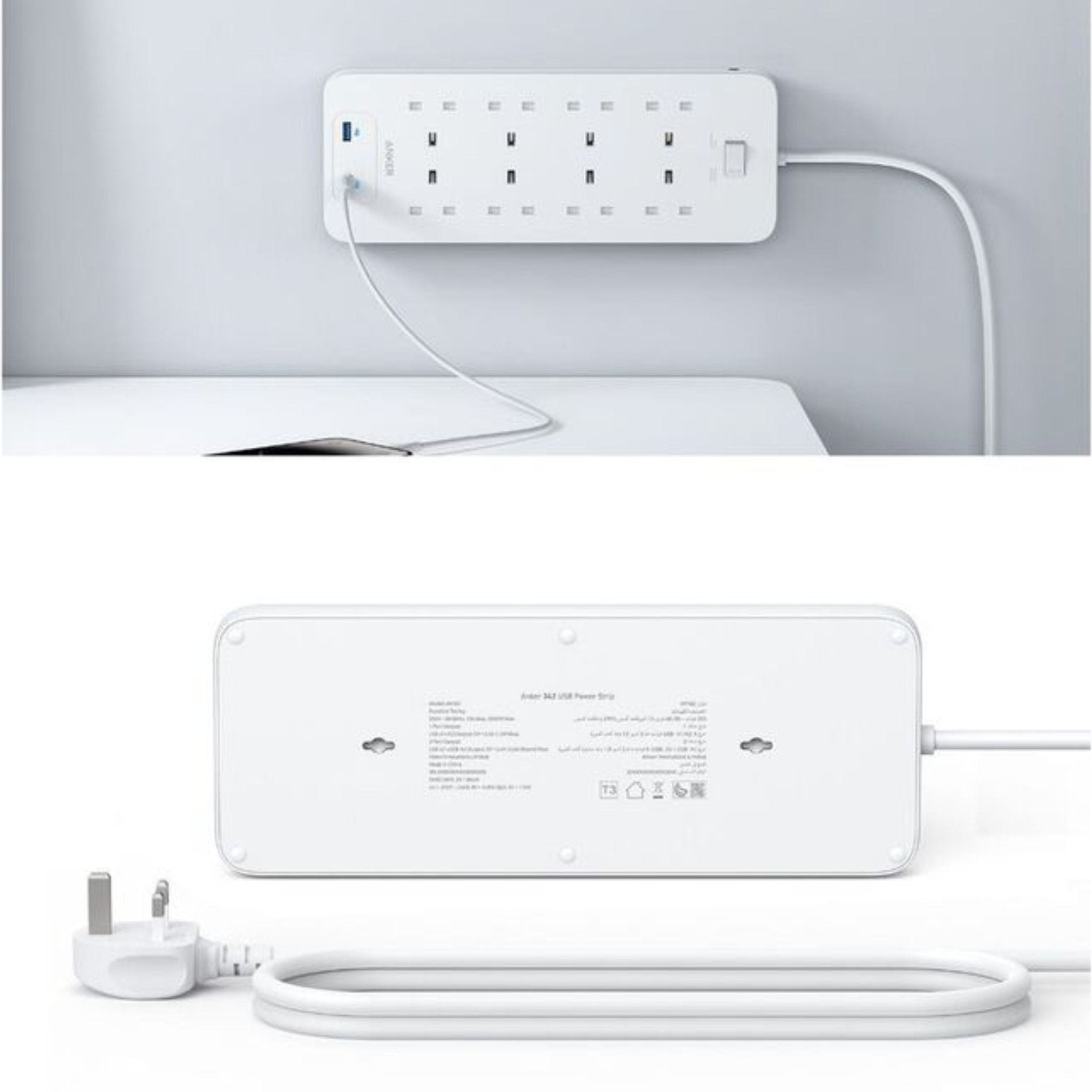 Anker 342 USB Power Strip 10 in 1 A9182K21 - White