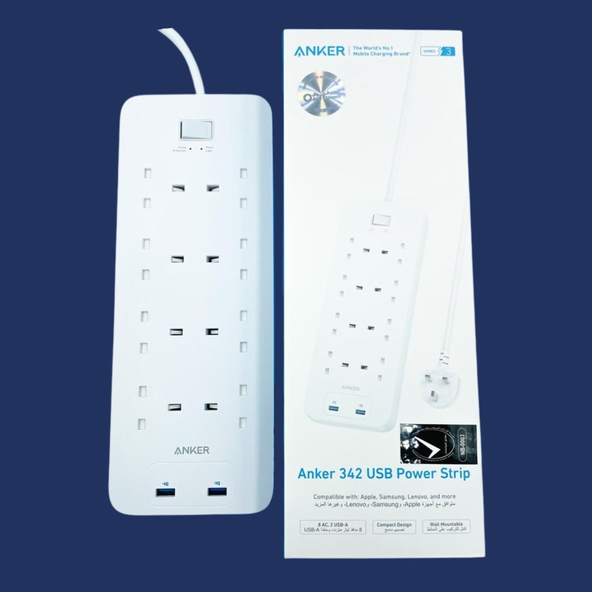Anker 342 USB Power Strip 10 in 1 A9182K21 - White
