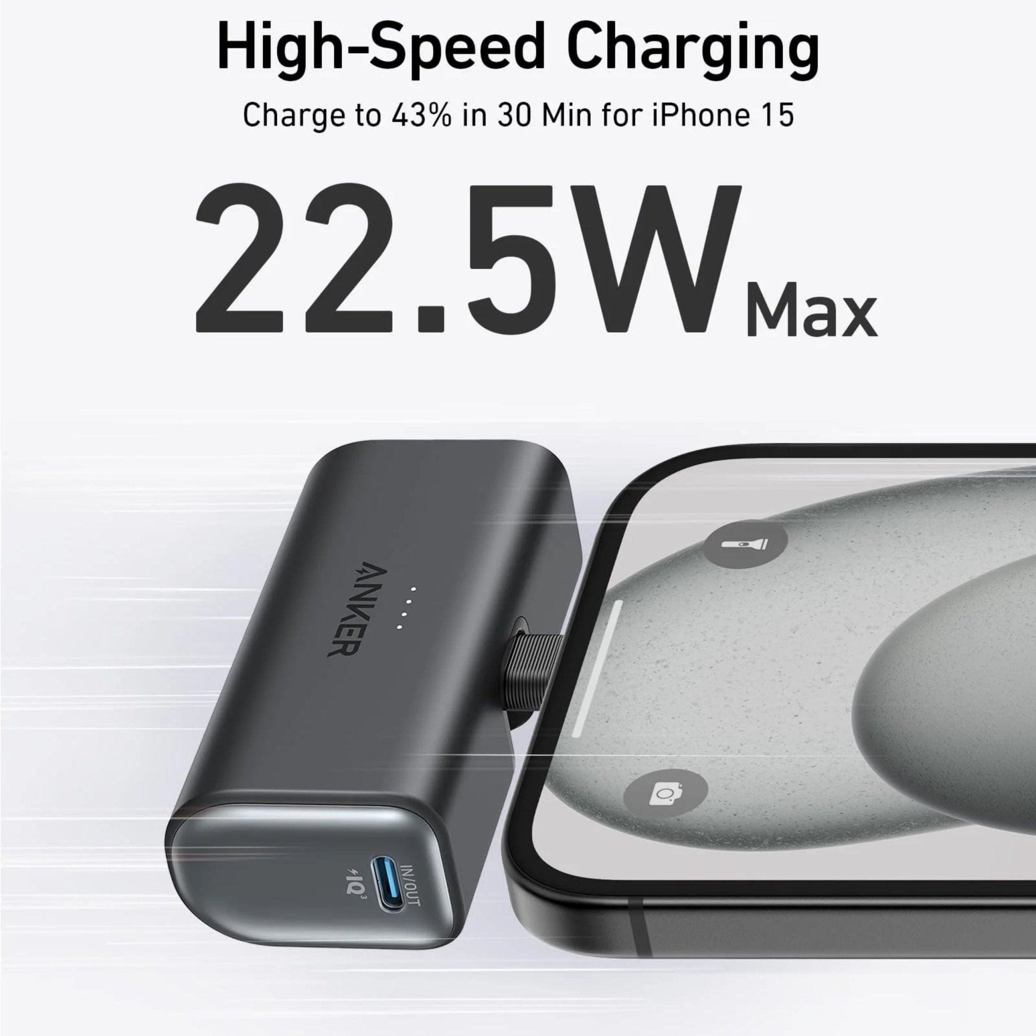 Anker 5000mAh Nano Power Bank 22.5W Type-C Connector - Black