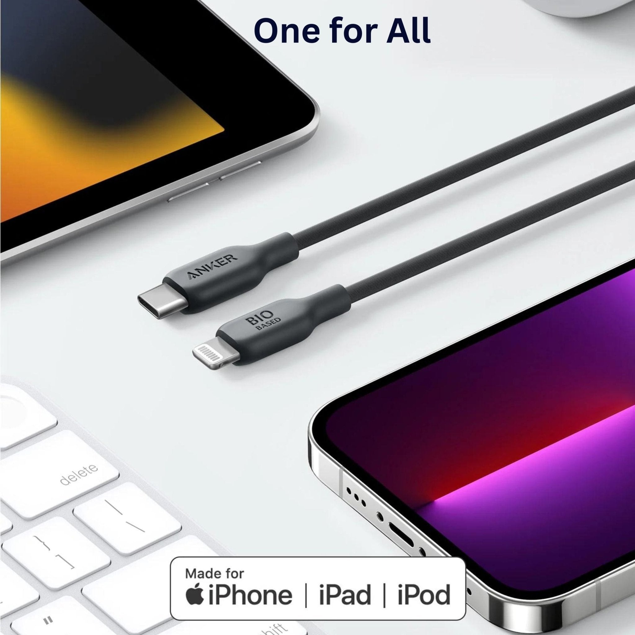 Anker 542 USB-C to Lightning Cable Bio-Based (0.9M) - Black