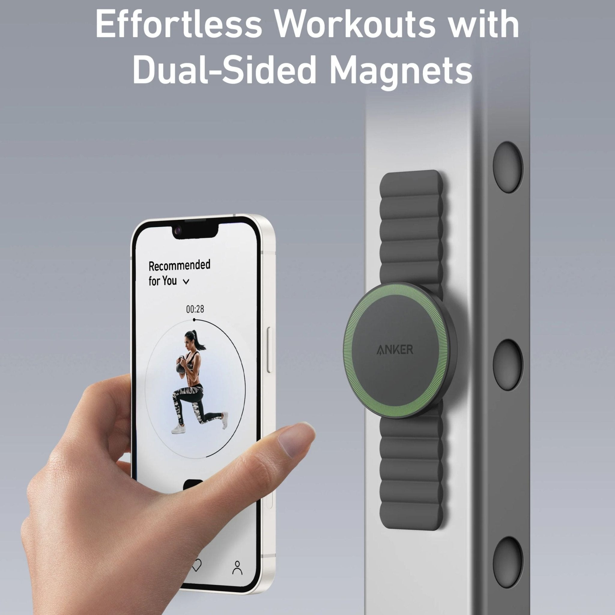 Anker 620 MagGo Phone Grip Dual Side Magnetic Holder For iPhone - Black
