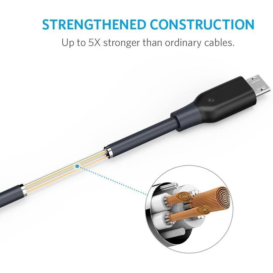 Anker Cable 3ft/0.9m Powerline + Micro USB (Black)
