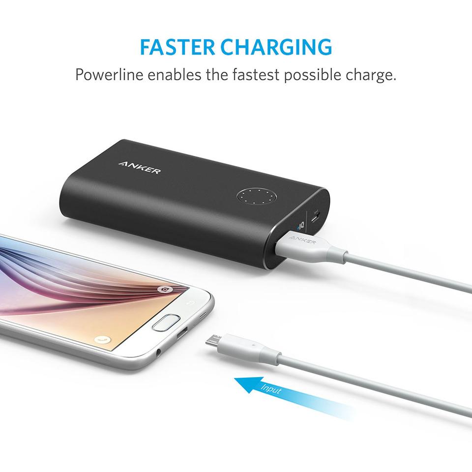 Anker Cable 6FT/1.8M Powerline + Micro USB (White)