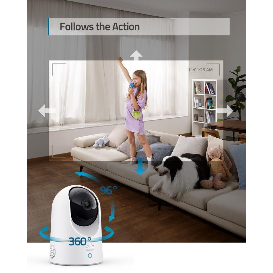 Anker - Eufy 2K Indoor PT Camera With Al Gray - White