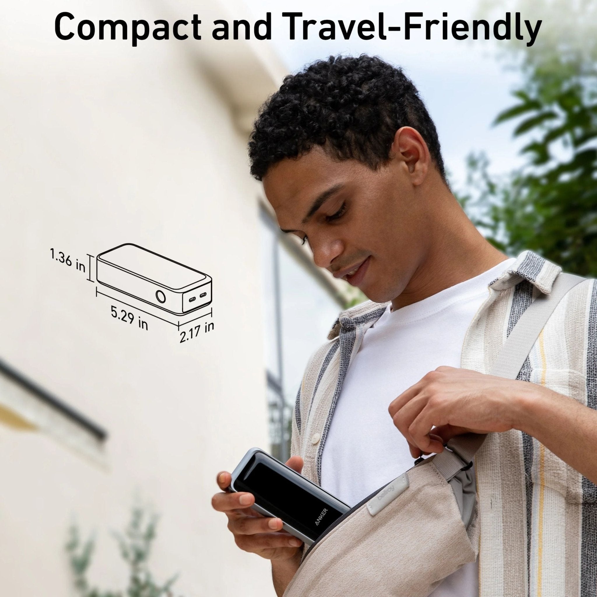 Anker Multi-Device Fast Charging Power Bank (12000mAh, 130W, 3-Port) - Black