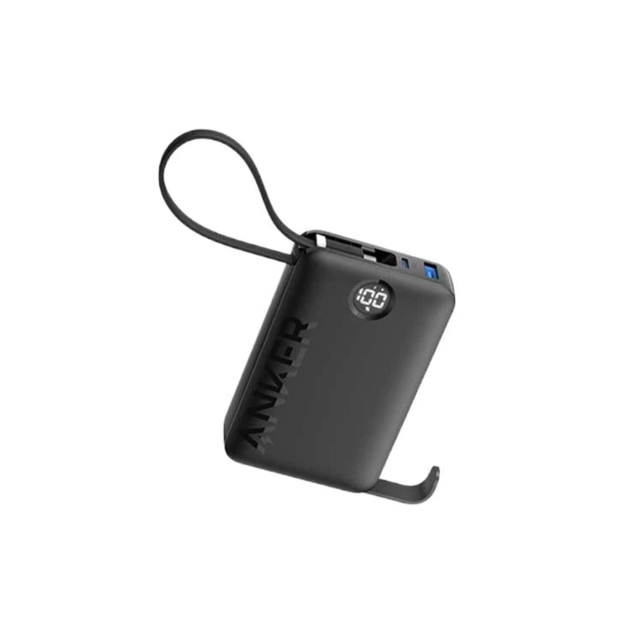 Anker Nano Power Bank 20,000mAh, Intelligent Display (22.5W, Built-In USB-C Cable) - Black
