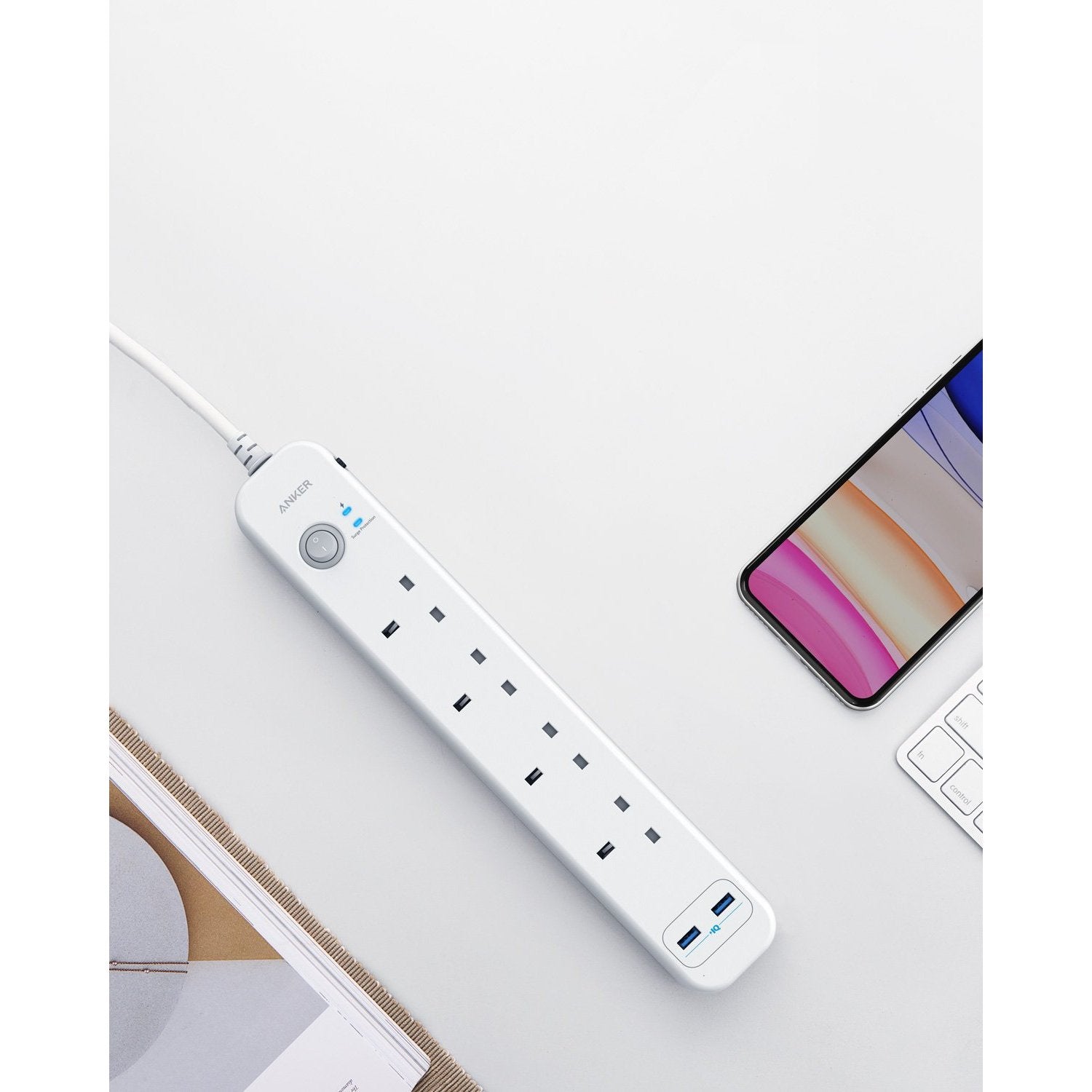 Anker PowerExtend 6-In-1 PowerStrip - White