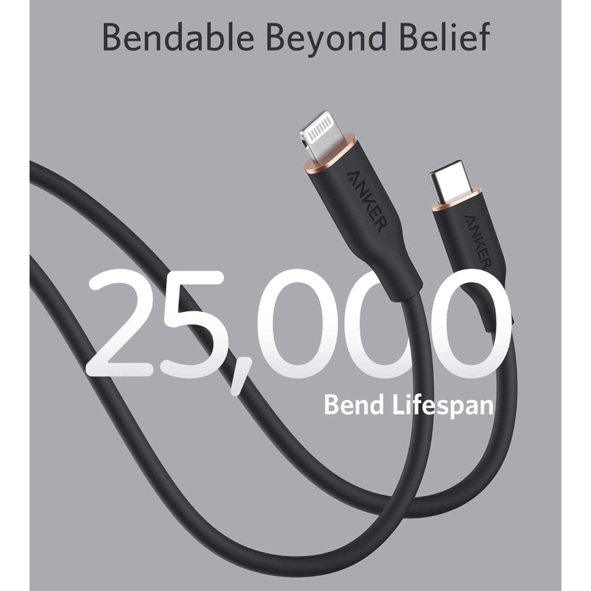Anker PowerLine III USB-C to Lightning Cable 3ft (0.9m) - Black