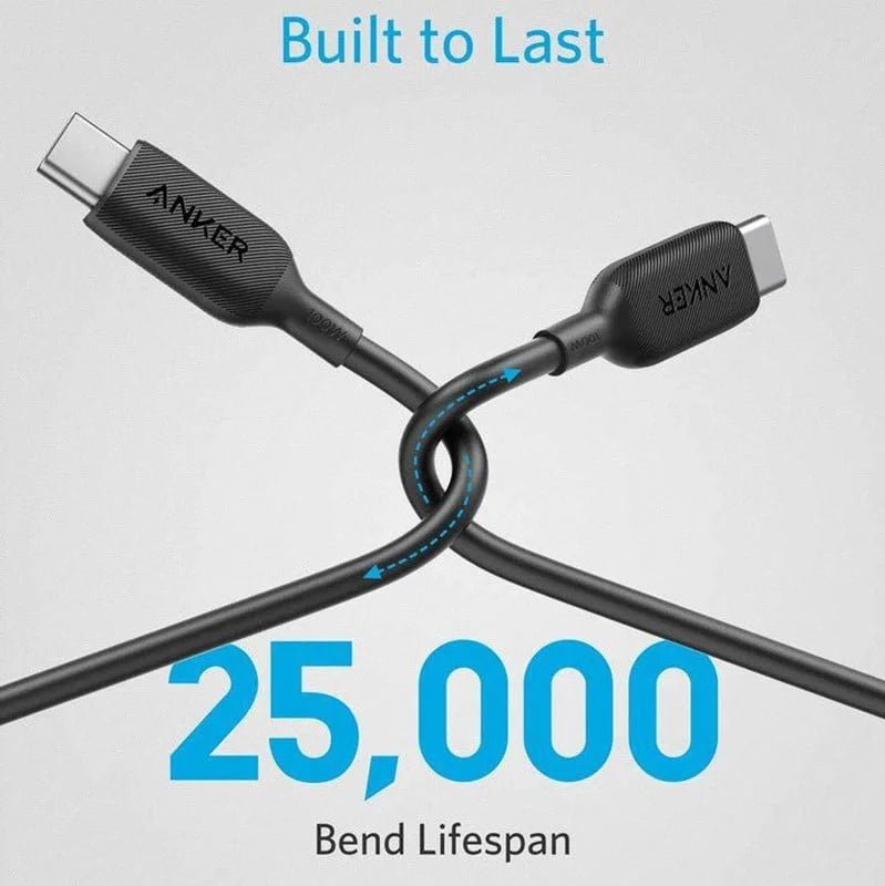 Anker PowerLine III USB-C to USB-C 2.0 100W Cable (6ft/1.8m) – Black