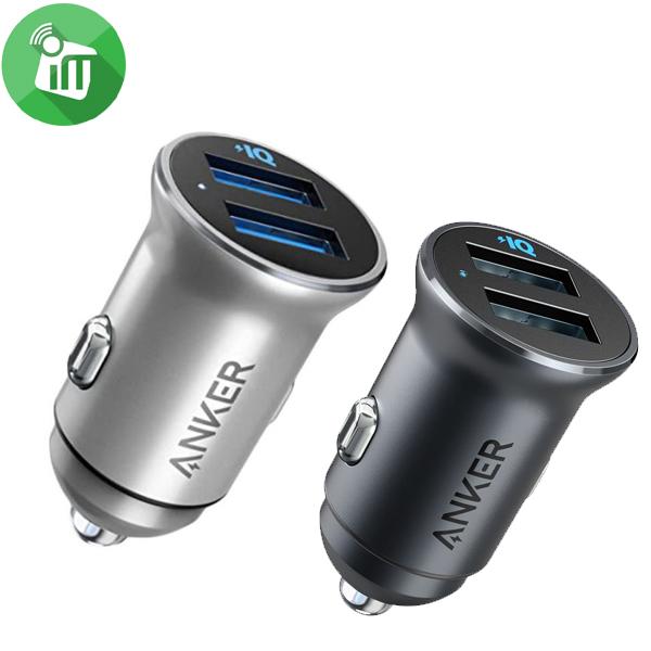 Anker Powerdrive 2 Alloy Metal Mini Car Charger - Black
