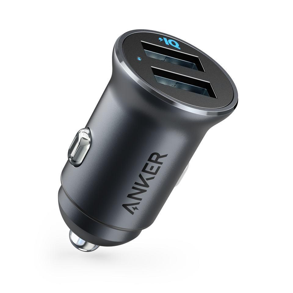 Anker Powerdrive 2 Alloy Metal Mini Car Charger - Black