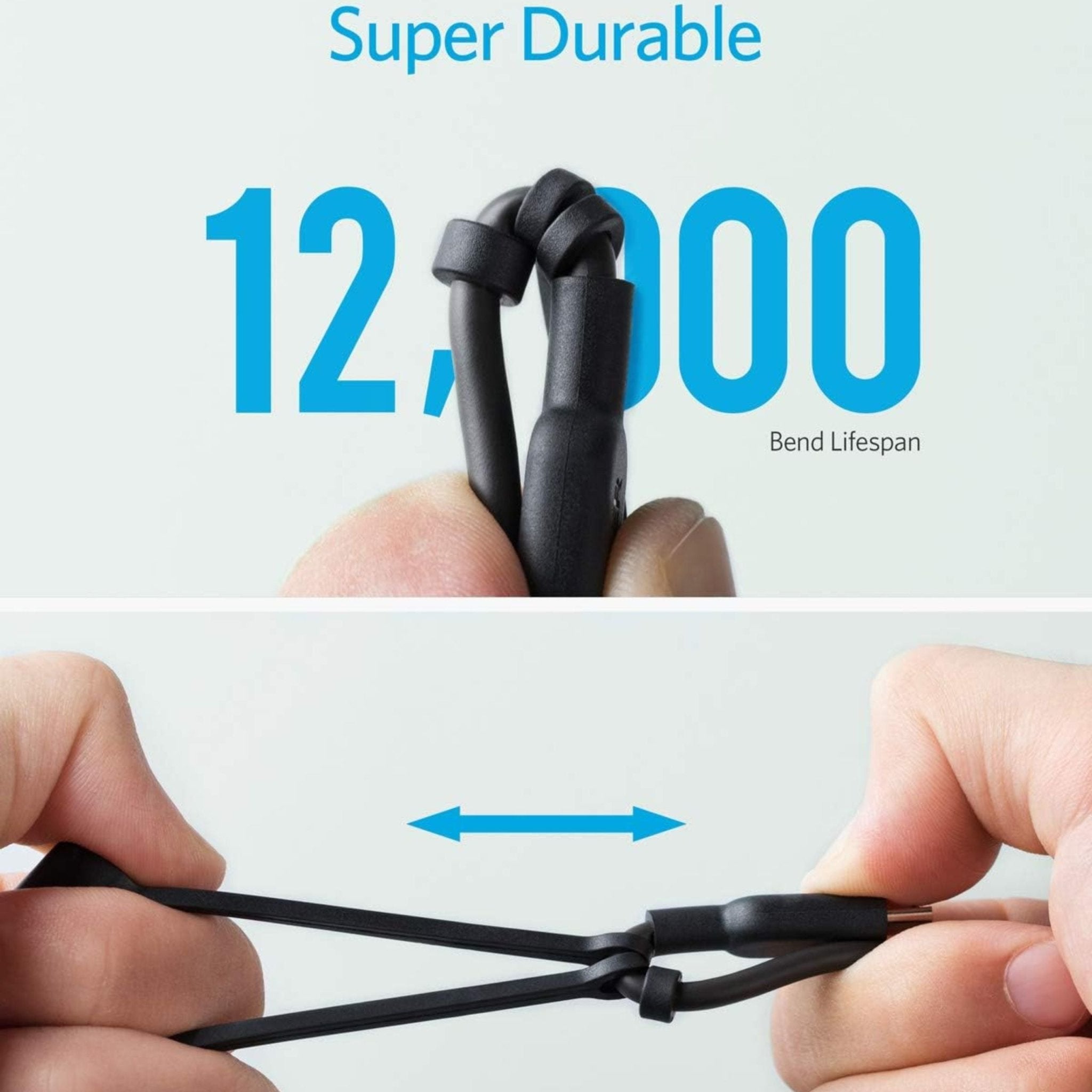 Anker Powerline II 3-in-1 Cable, Lightning/Type C/Micro USB Cable 0.9M - Black