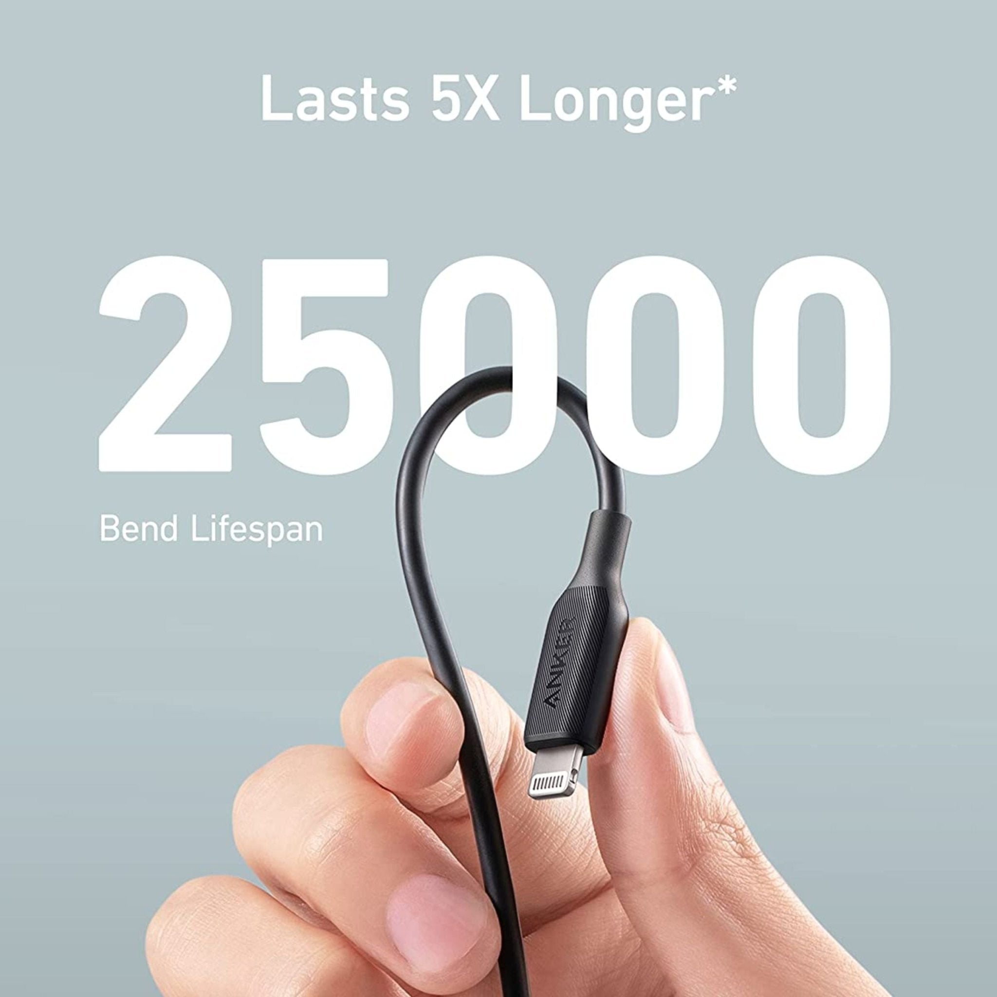Anker Powerline USB Cable With Lightning (0.9m) Black