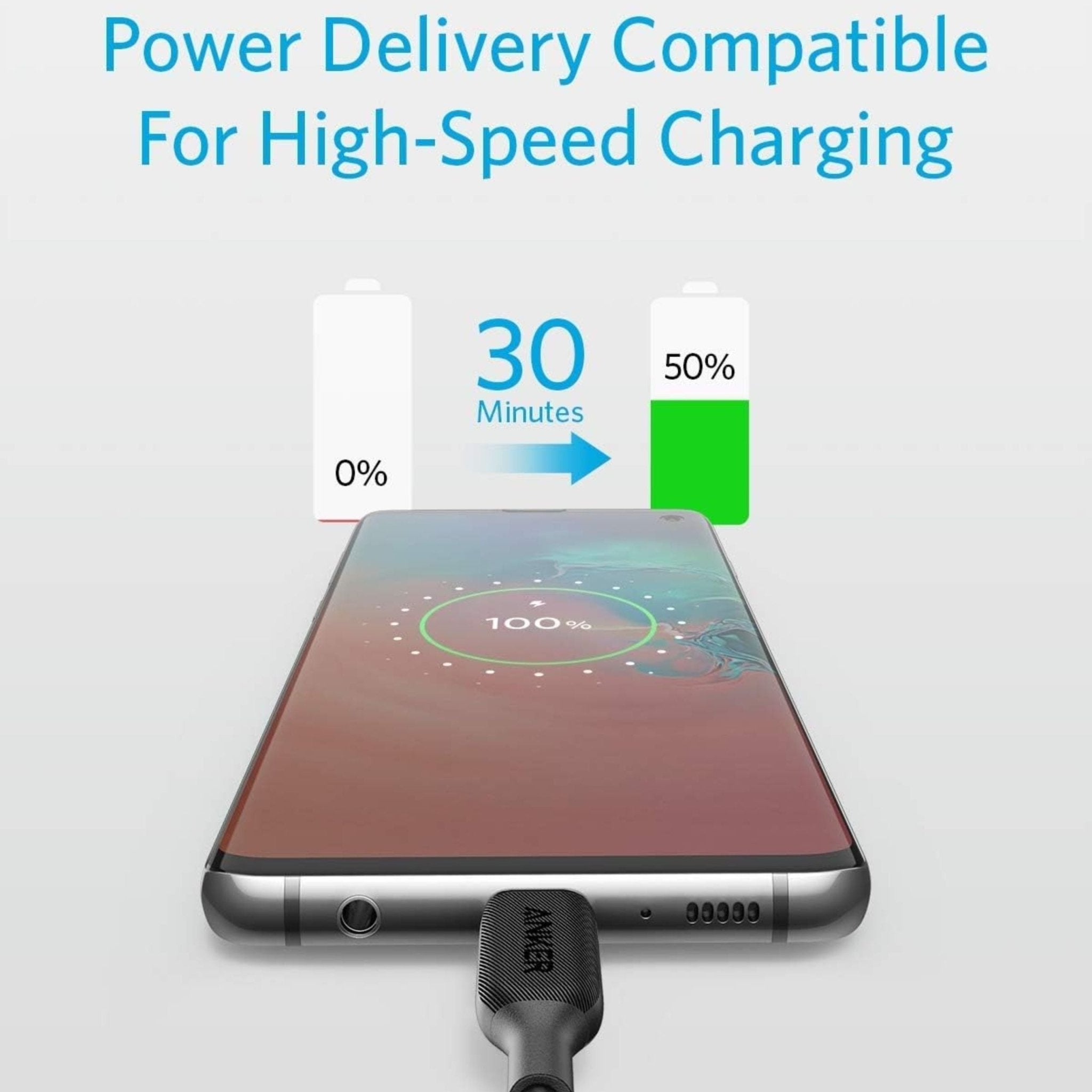 Anker Powerline USB Cable With Lightning (0.9m) Black