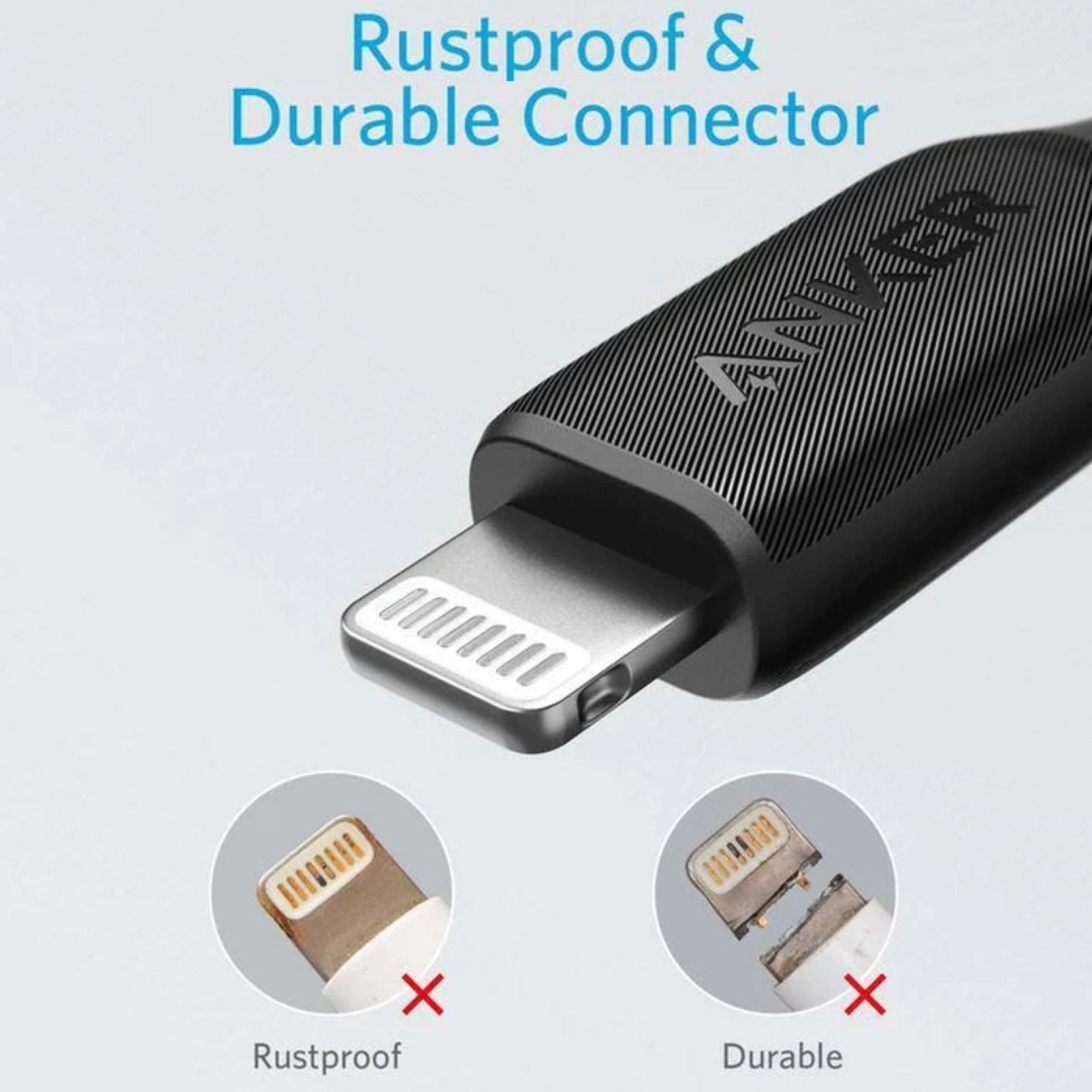 Anker Powerline USB Cable With Lightning (0.9m) Black