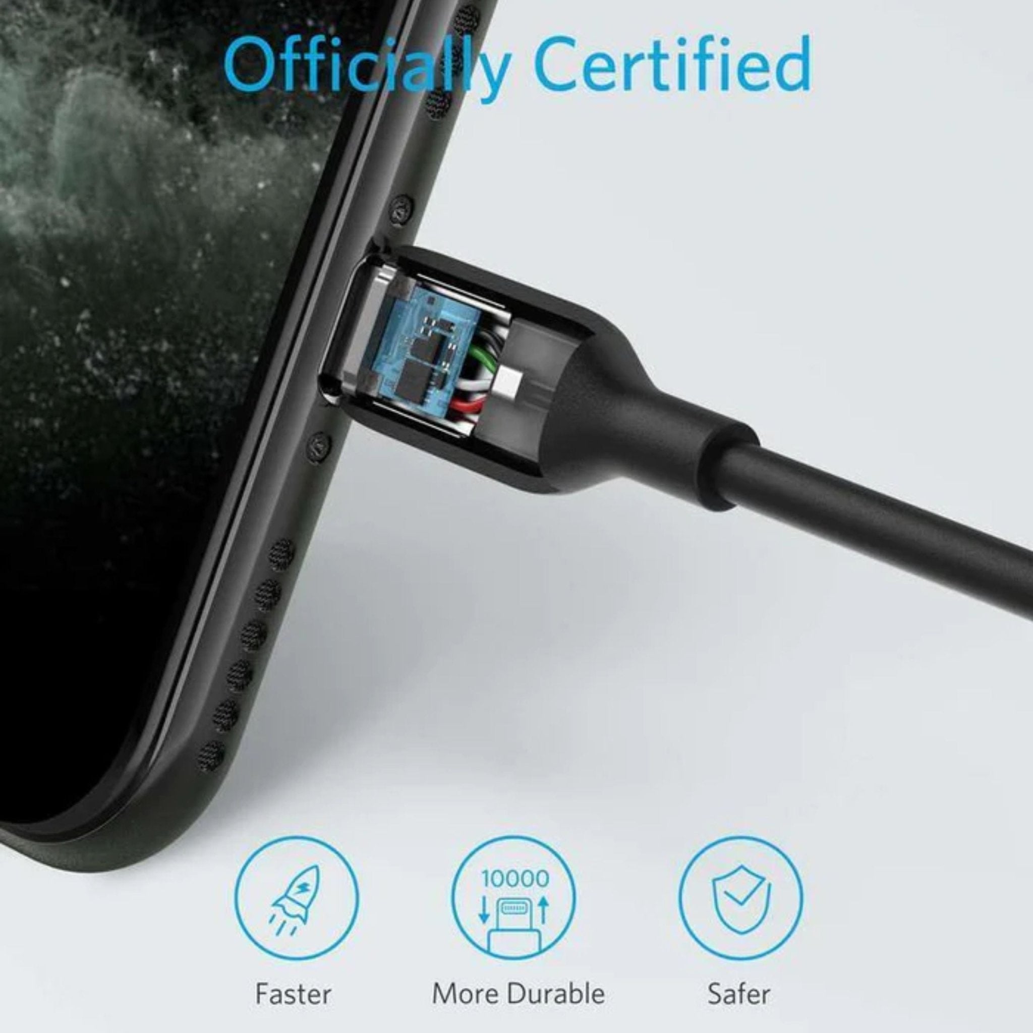 Anker Powerline USB Cable With Lightning (0.9m) Black