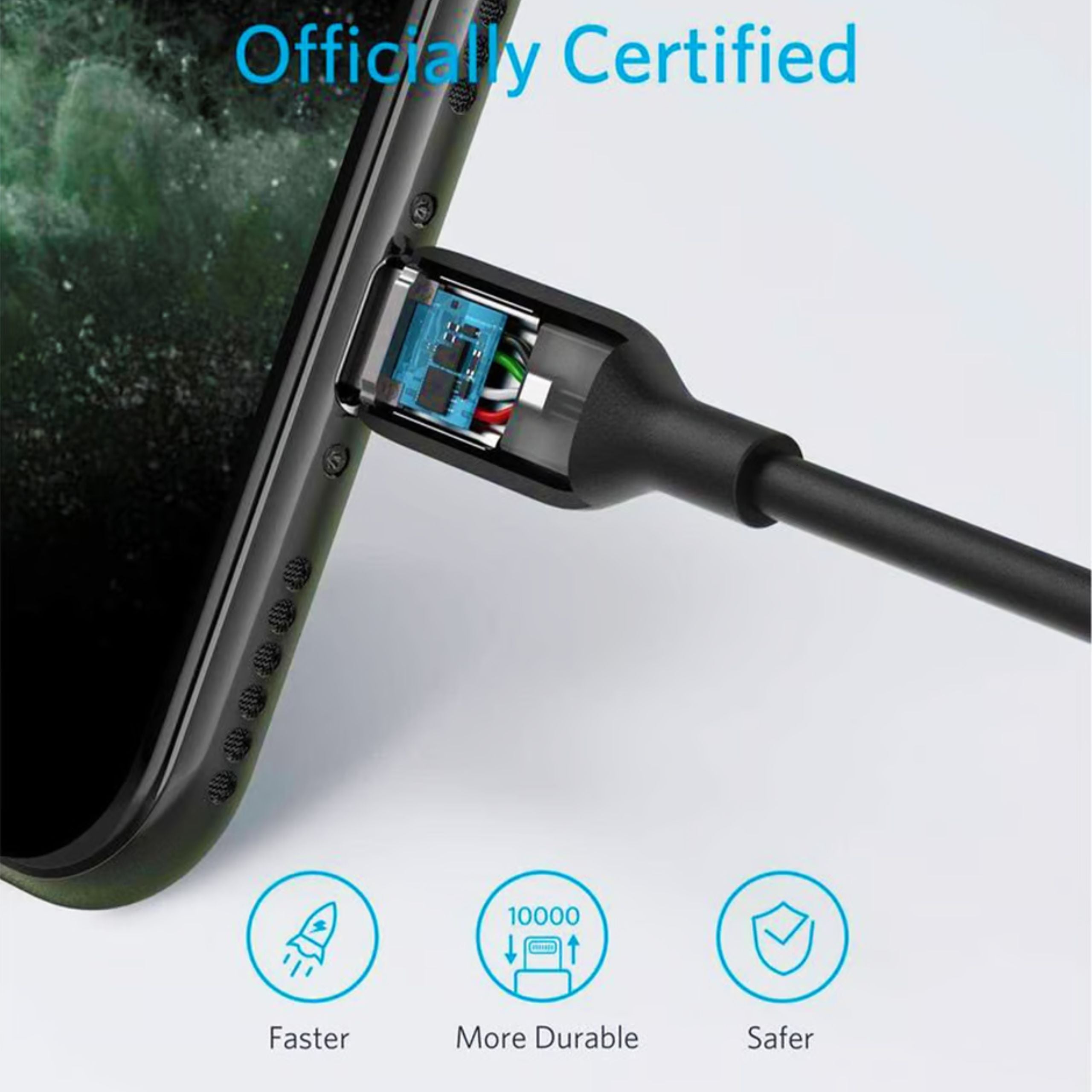 Anker Powerline USB Cable With Lightning (1.8m) Black