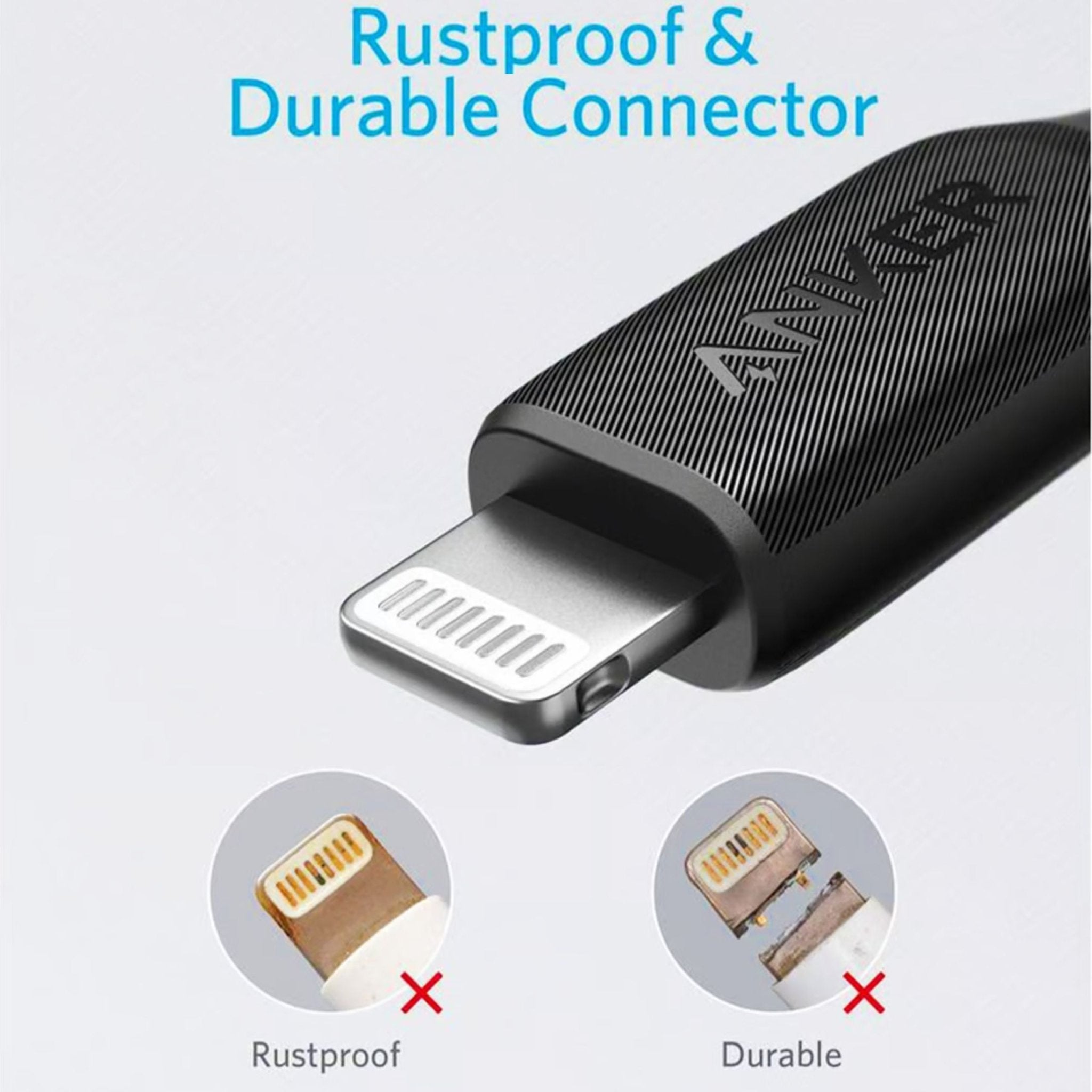 Anker Powerline USB Cable With Lightning (1.8m) Black