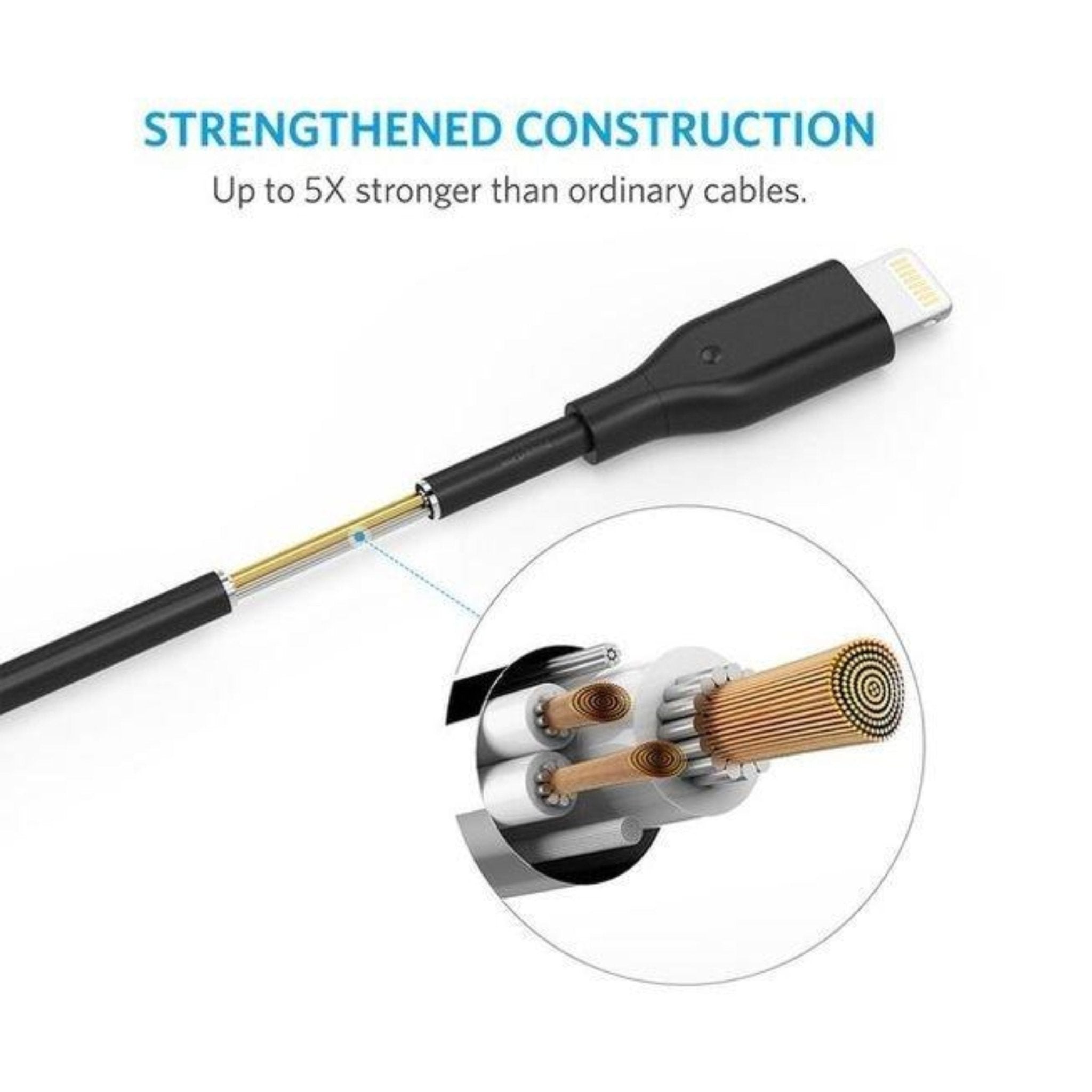 Anker Powerline USB Cable With Lightning (1.8m) Black