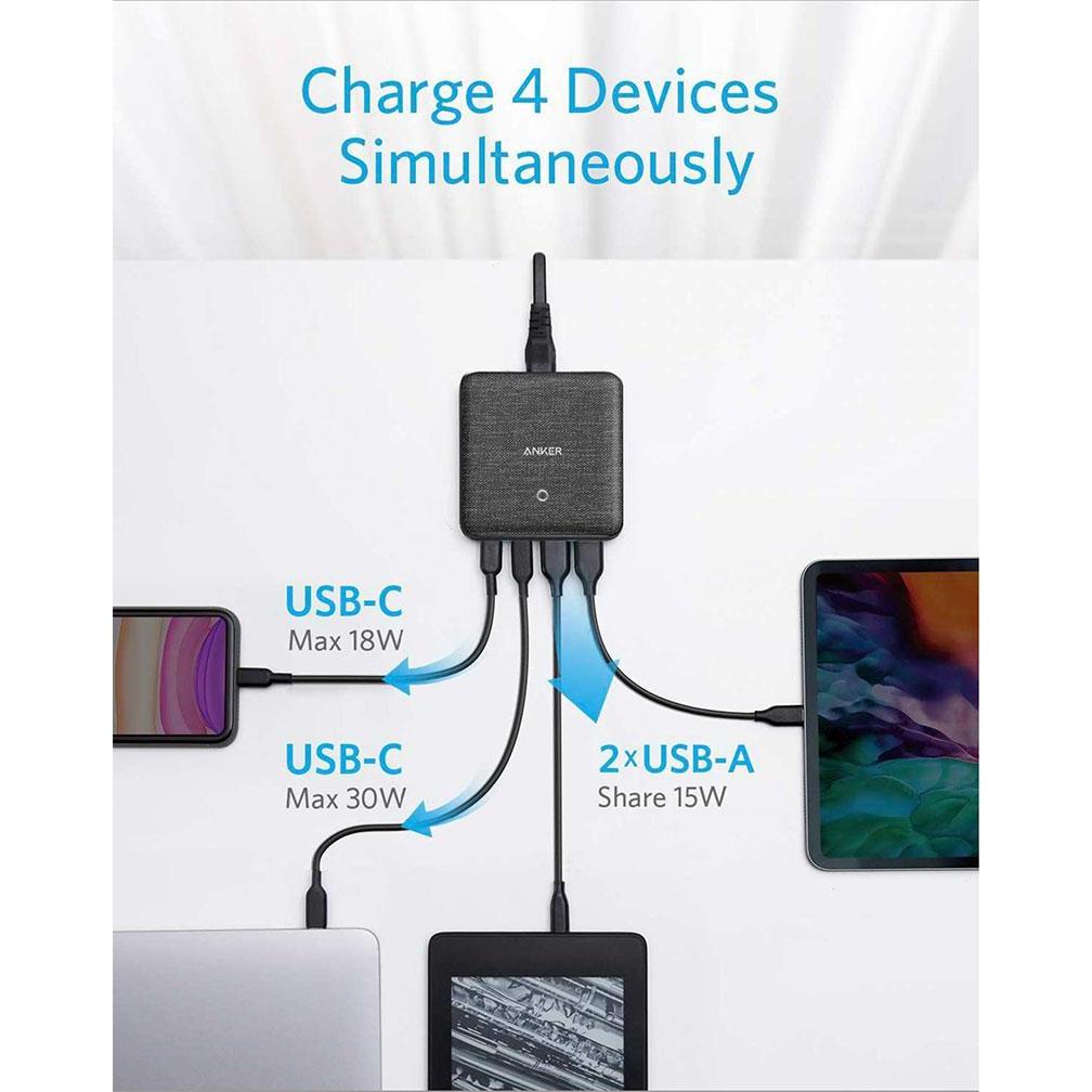 Anker Powerport Atom III 4-Port 65w Slim - Black