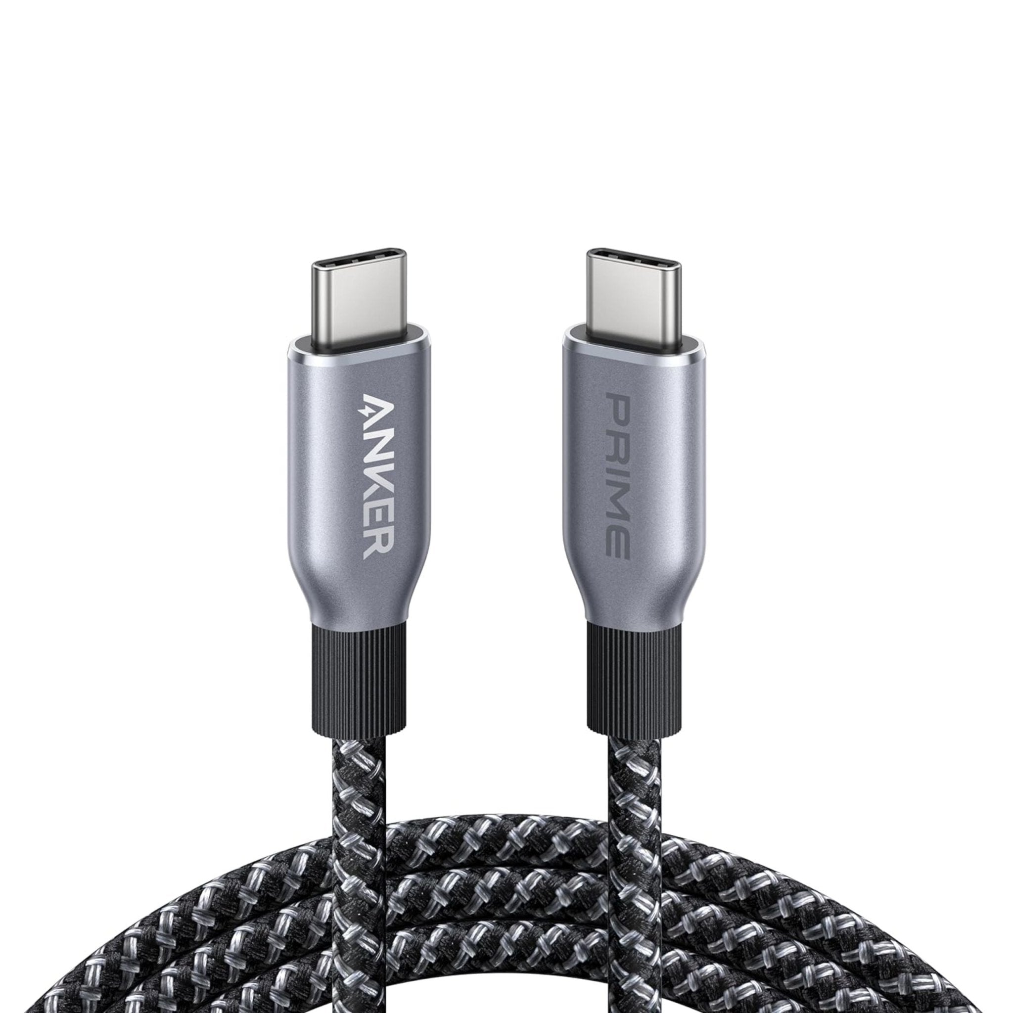 Anker Prime USB-C to USB-C Cable 6ft 240W Upcycled-Braided - Grey