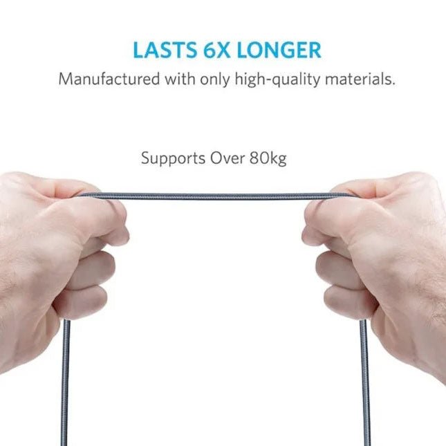 Anker USB-A to Lightning Cable Braided 3ft(0.9m) - Black