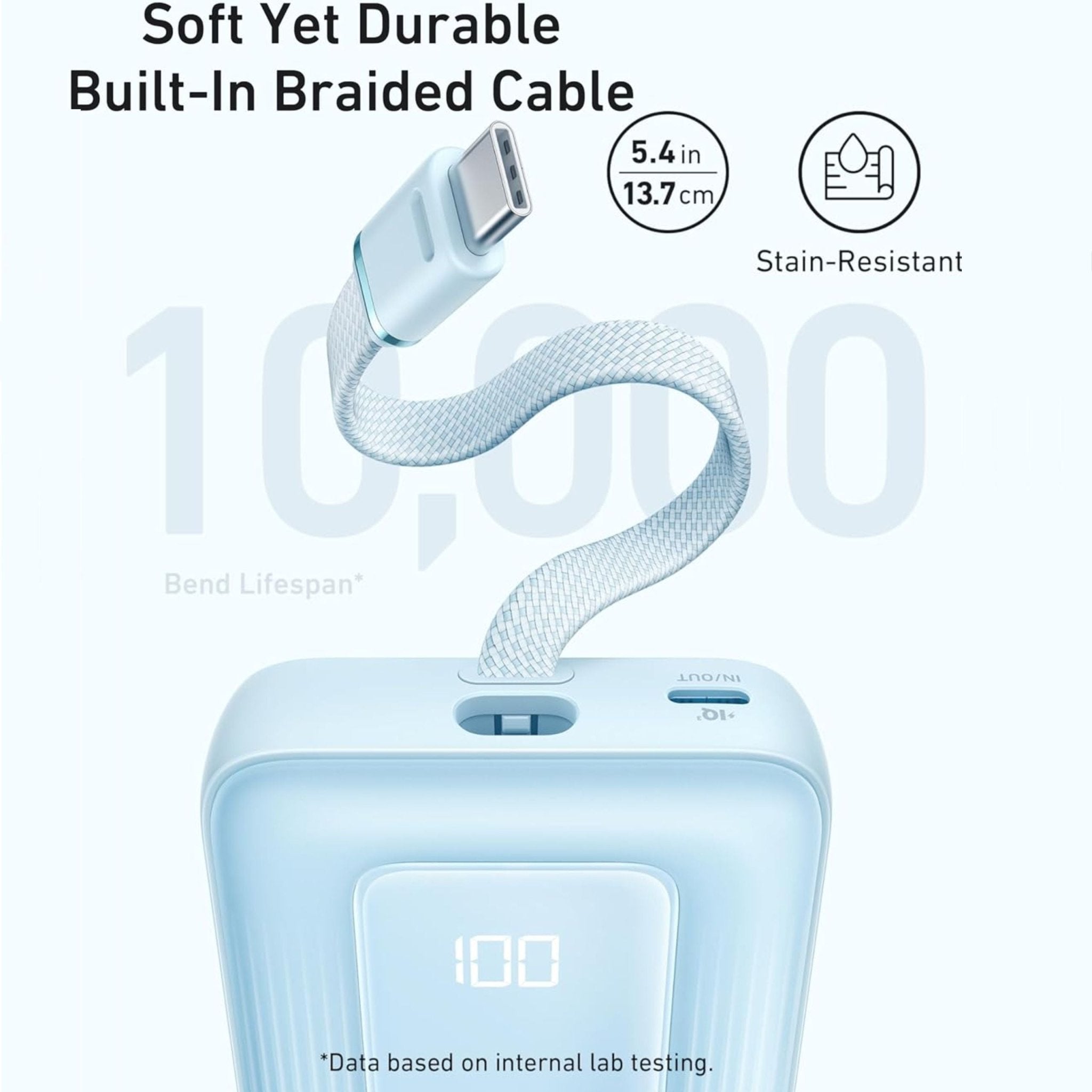 Anker Zolo Power Bank 10K 30W Built in USB-C Cable