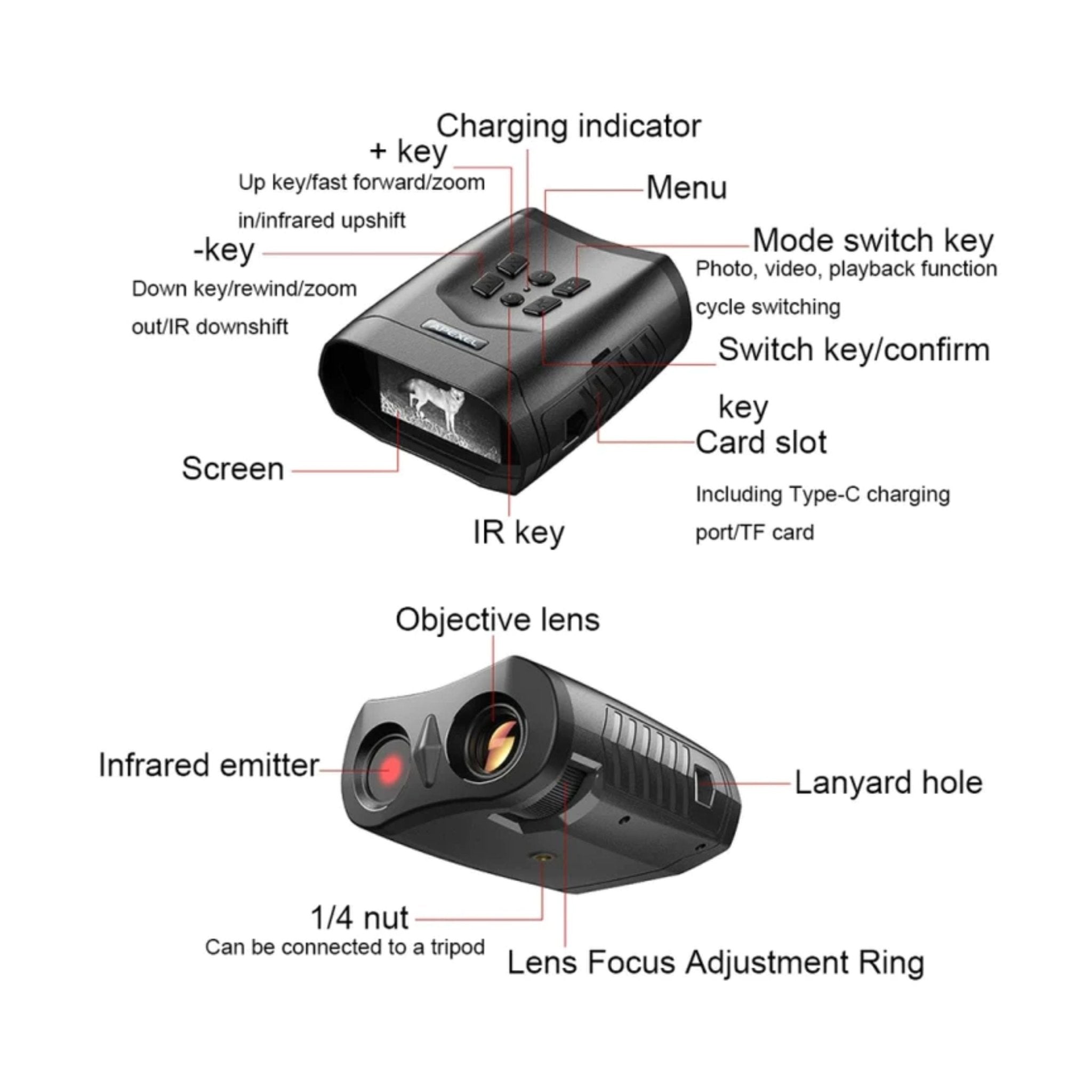 Apexel Digital Night Vision Binocular APL-NV009 - Black