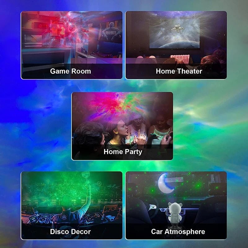 Astronaut Star Projector Light with Bluetooth Speaker - White
