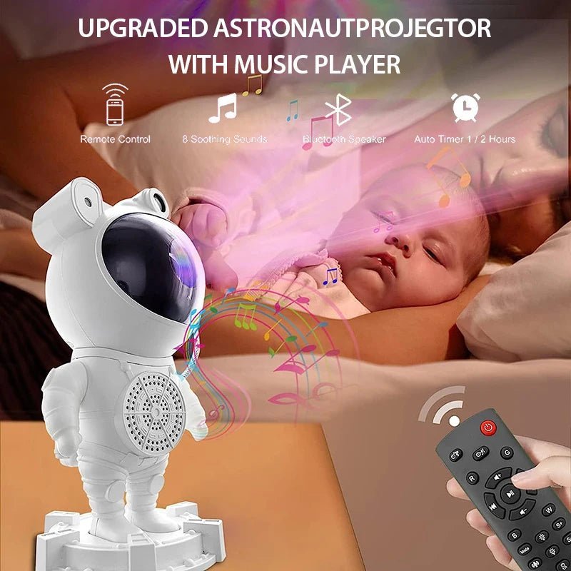 Astronaut Star Projector Light with Bluetooth Speaker - White