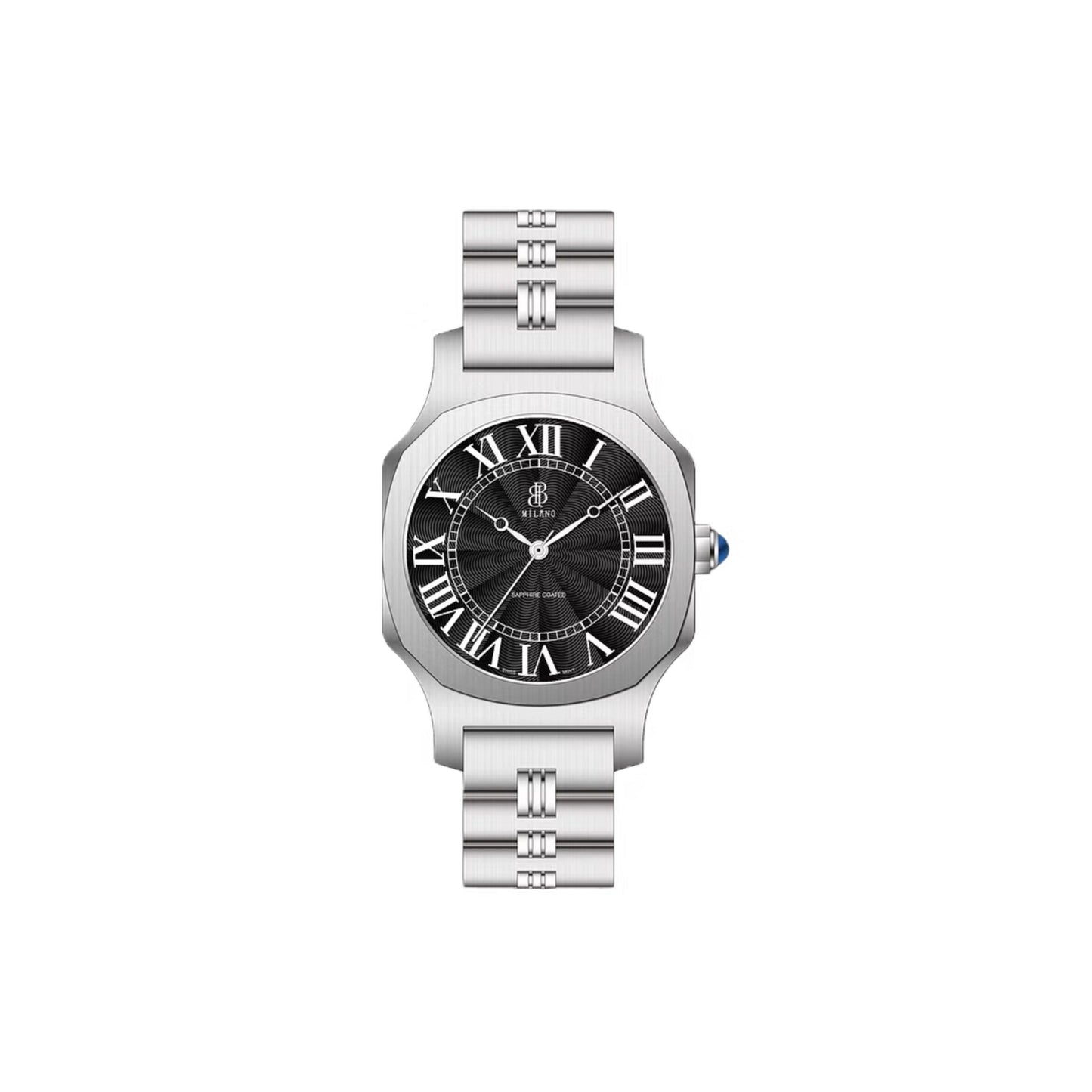 BBmilano Men's Neptune Latin Watch - Black