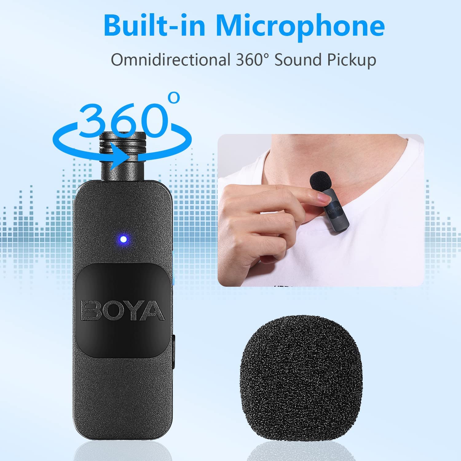 BOYA Ultracompact 2.4GHz Wireless Microphone System For IOS BY-V2 - Black