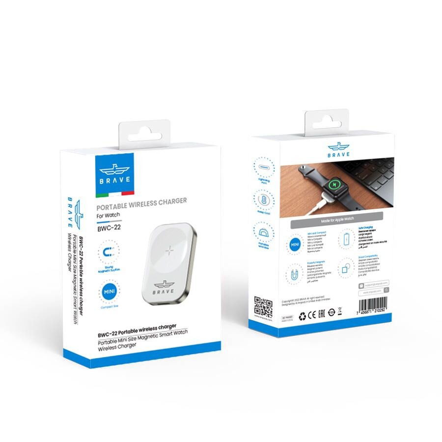 BRAVE Portable Wireless Charger for Watches BWC-22 - White