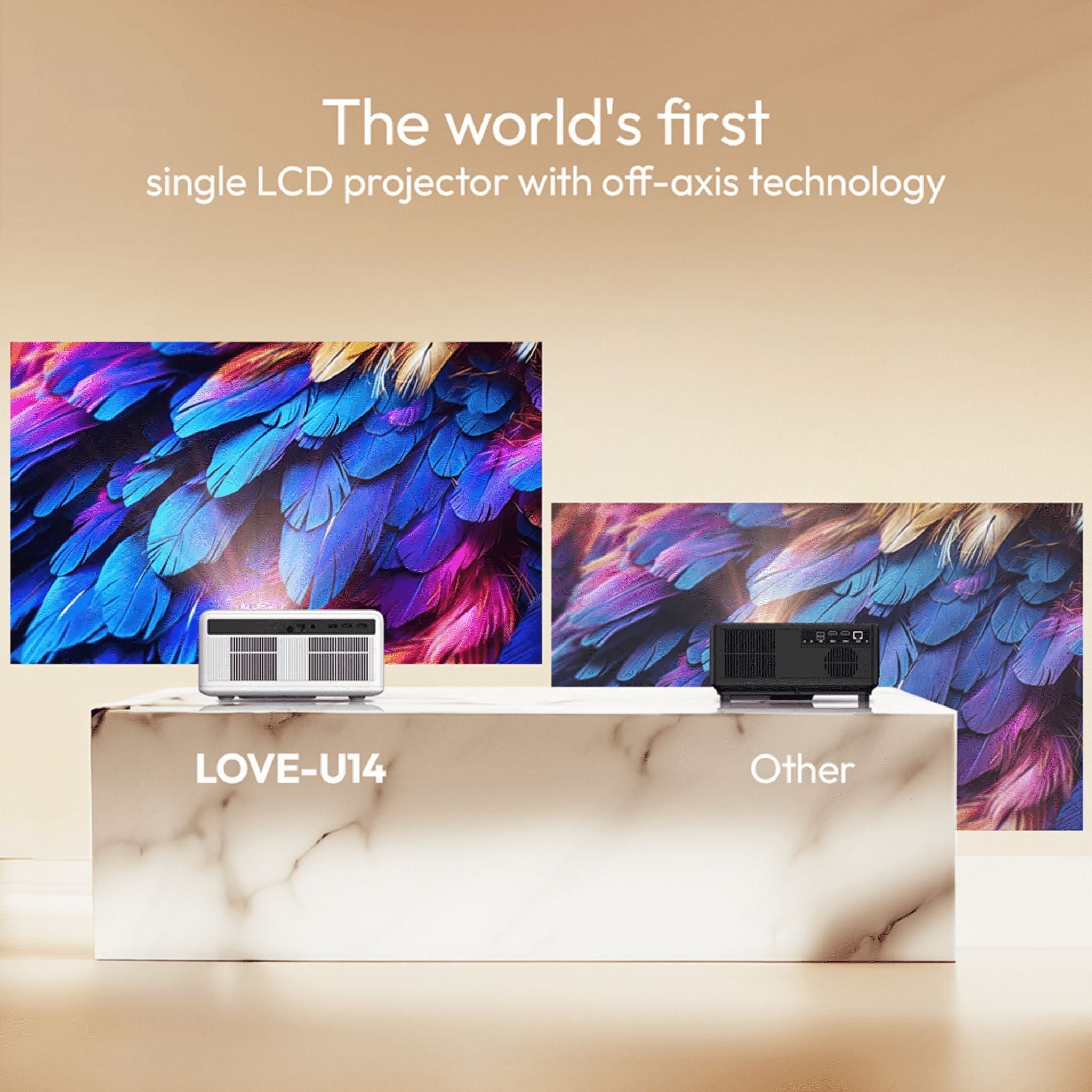 BYINTEK Love U14 Smart Projector, 1080P Full HD Projector - Gray ( 1 Year Plan )