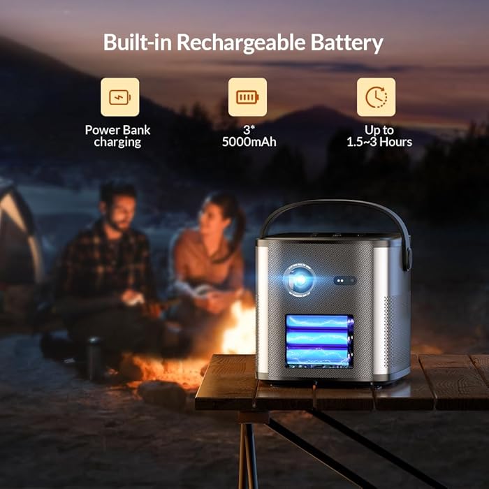 BYINTEK U80 Max DLP Smart WiFi Full HD Mini Projector 15000mAh Battery - Gray ( 1 Year Plan )