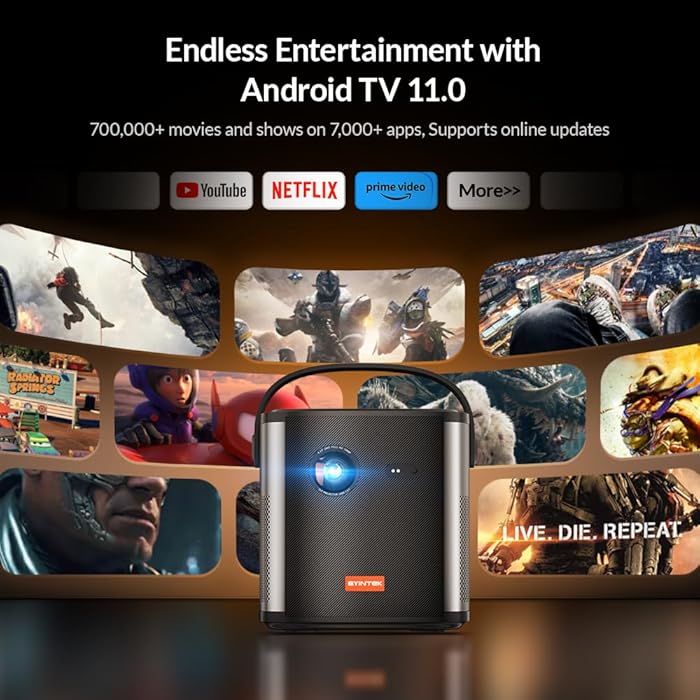 BYINTEK U80 Max DLP Smart WiFi Full HD Mini Projector 15000mAh Battery - Gray ( 1 Year Plan )