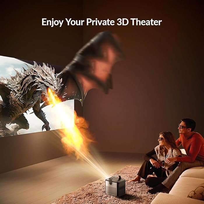 BYINTEK U80 Max DLP Smart WiFi Full HD Mini Projector 15000mAh Battery - Gray ( 1 Year Plan )
