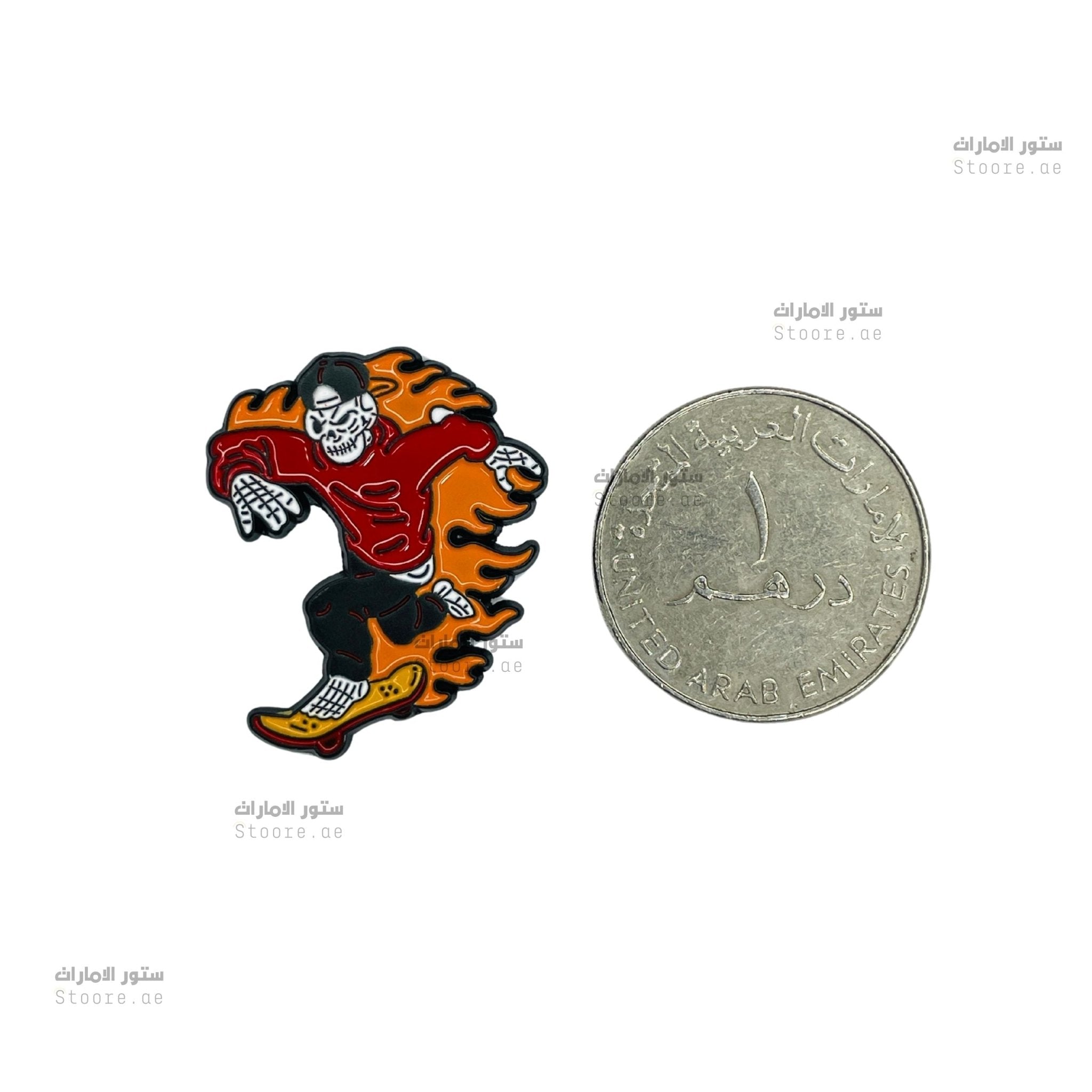 Badge Flaming Skeleton Skater