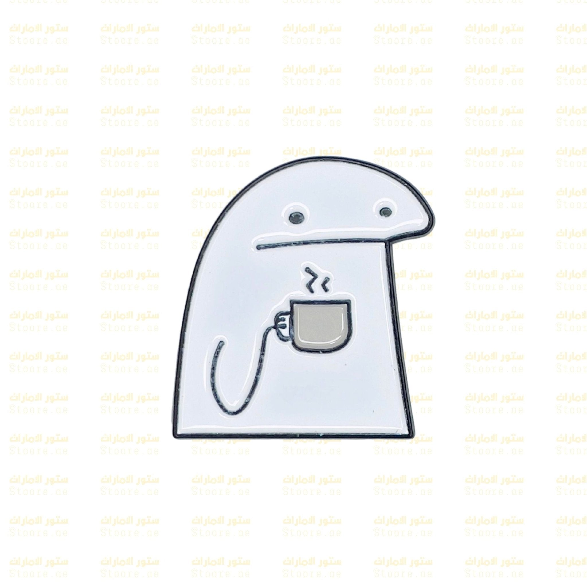 Badge Flork Drinking Coffee