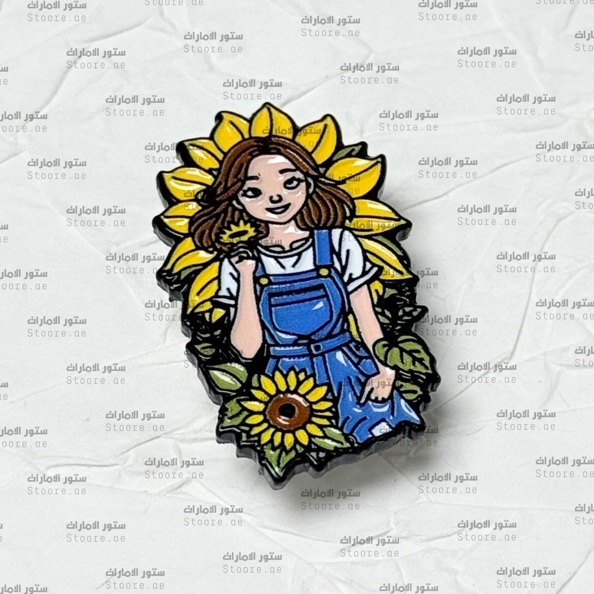Badge Lady with Flower