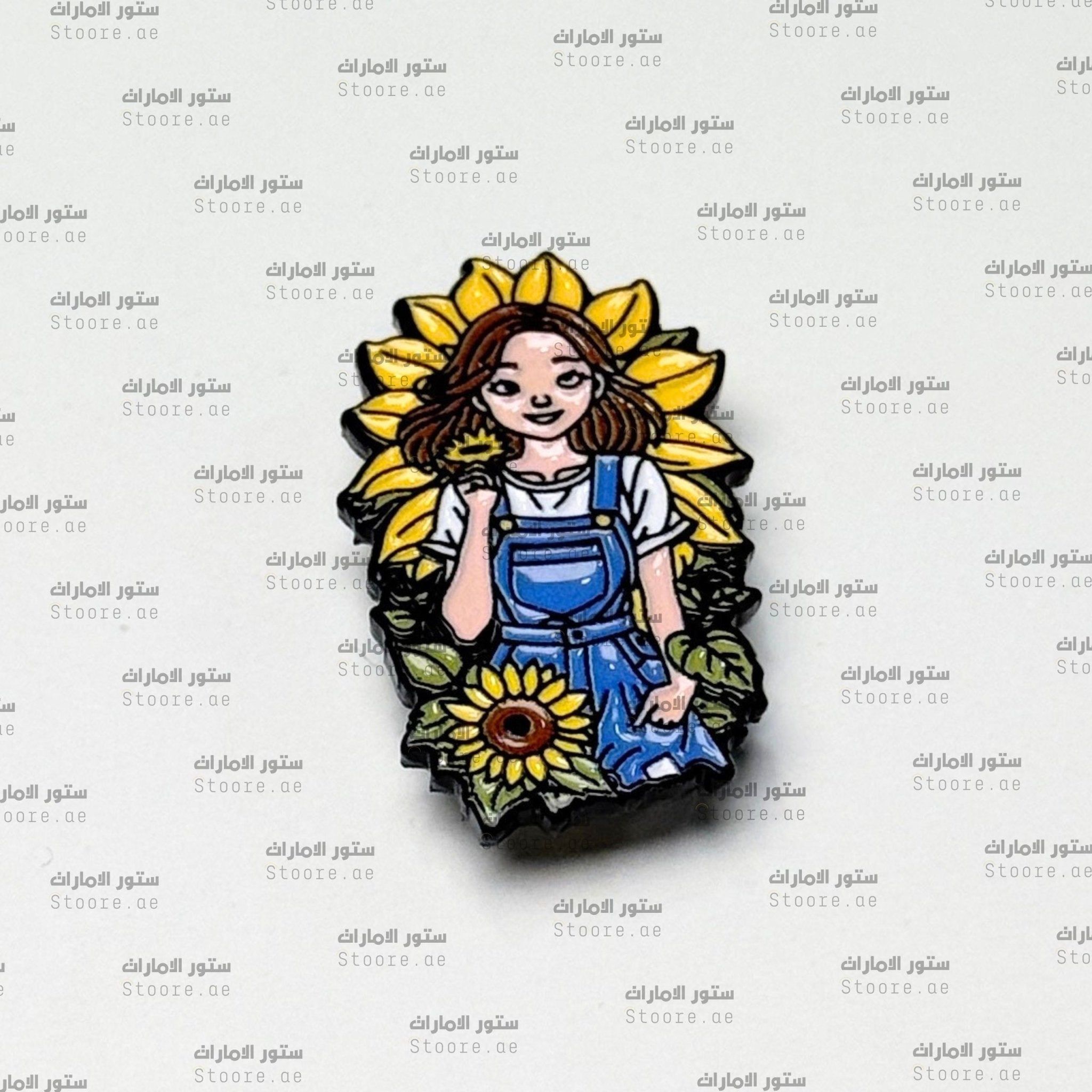 Badge Lady with Flower