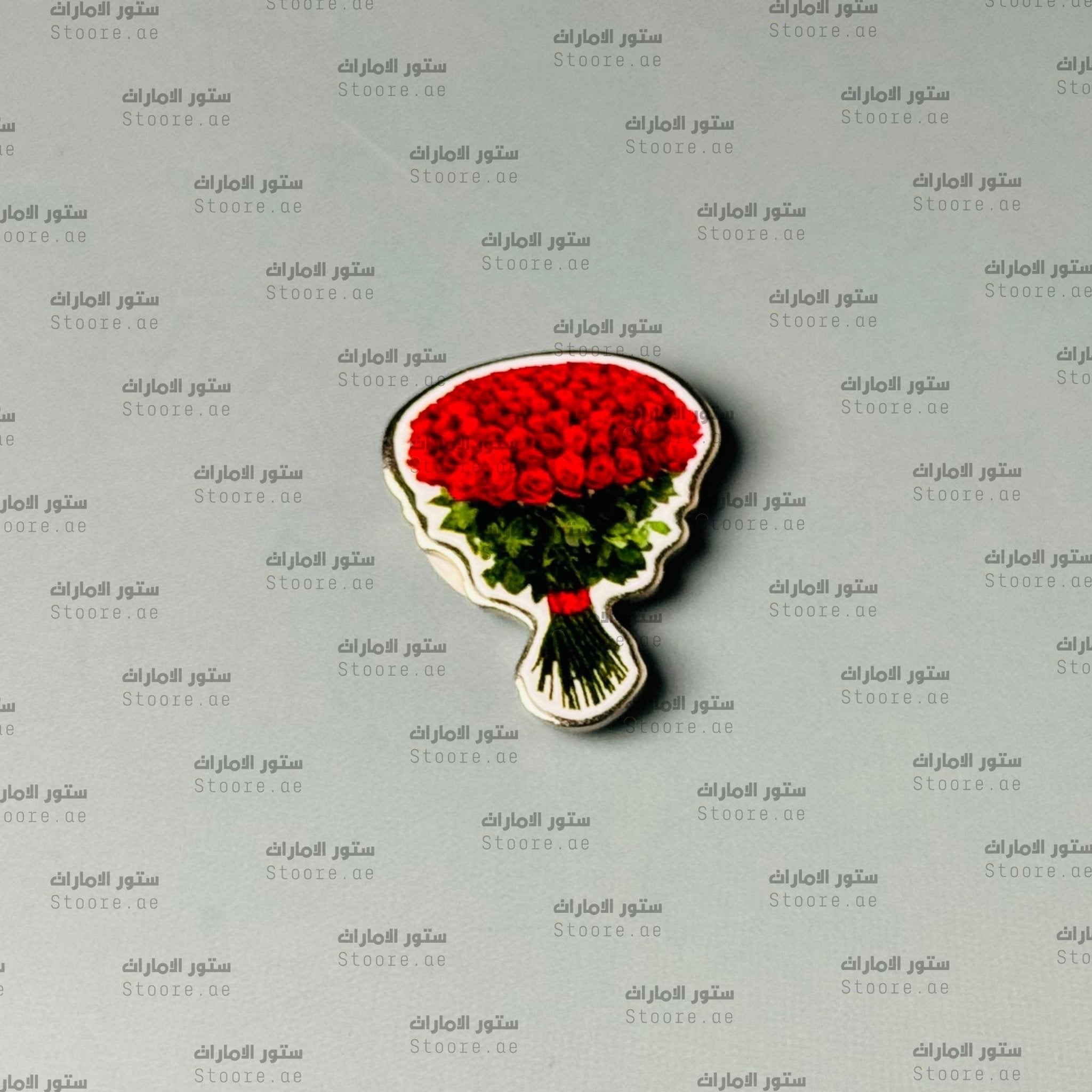 Badge Red Rose Bokeh