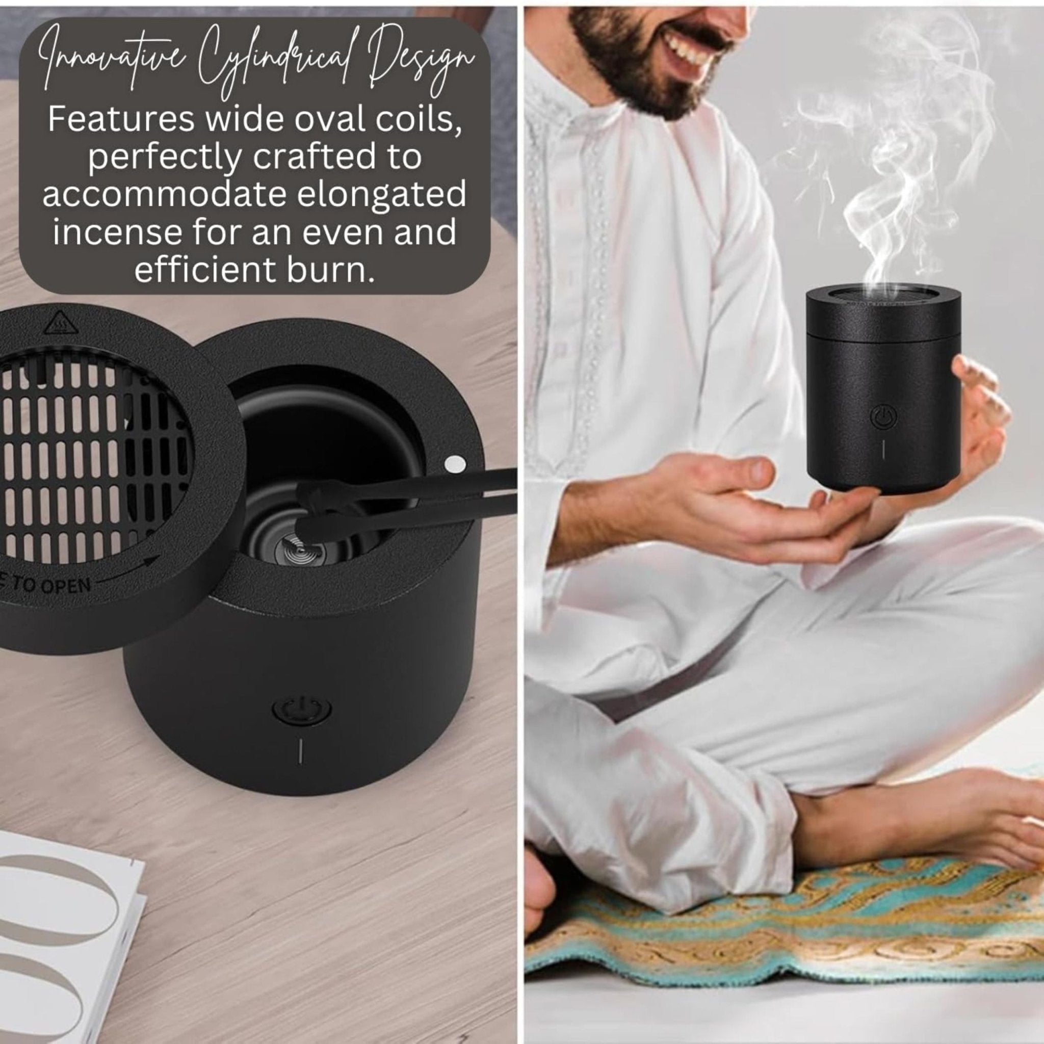 Bakhoor Burner Portable Electric Incense BK-33 - Black
